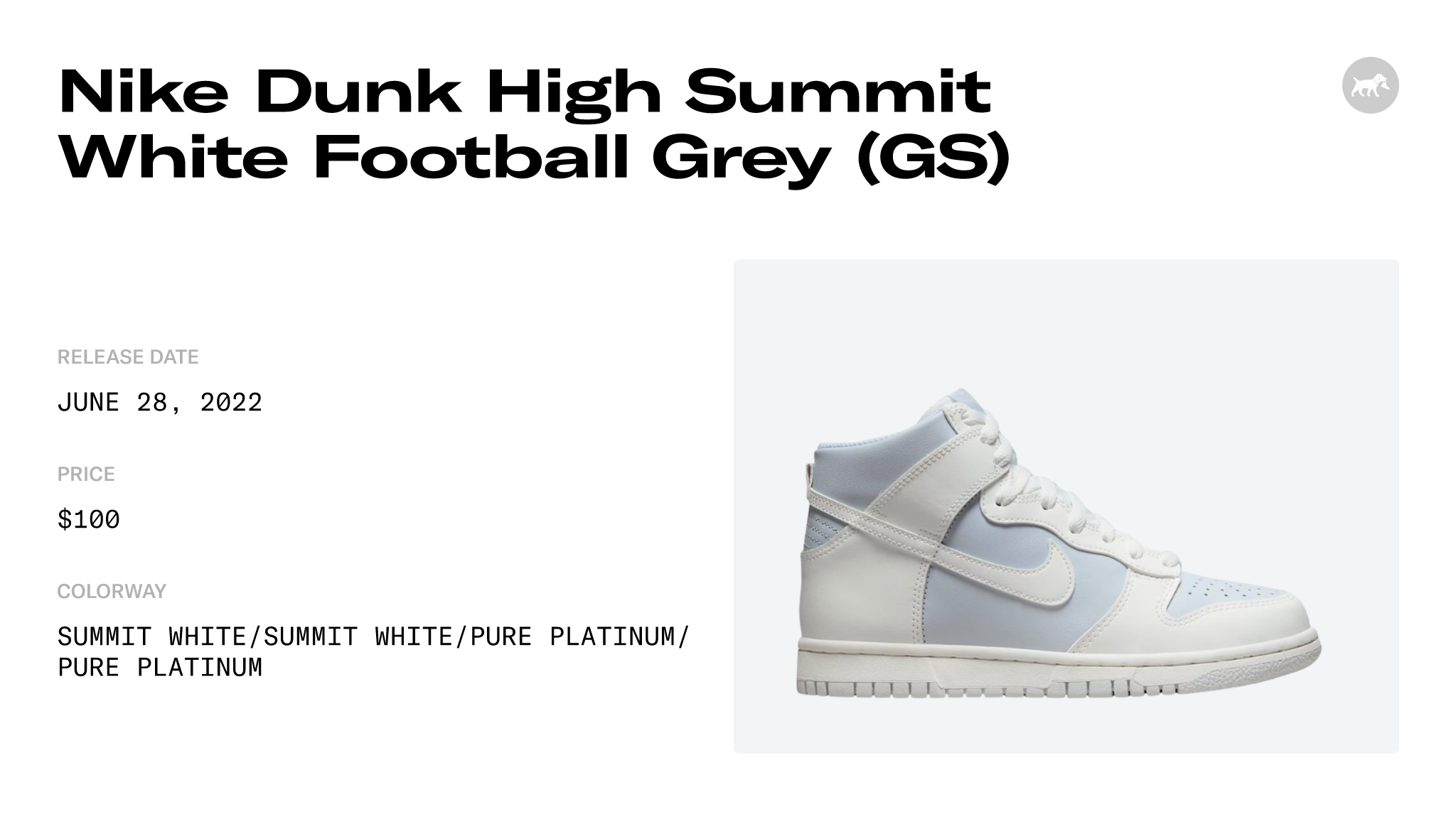 Nike Dunk High store GS “Summit White/Pure Platinum”