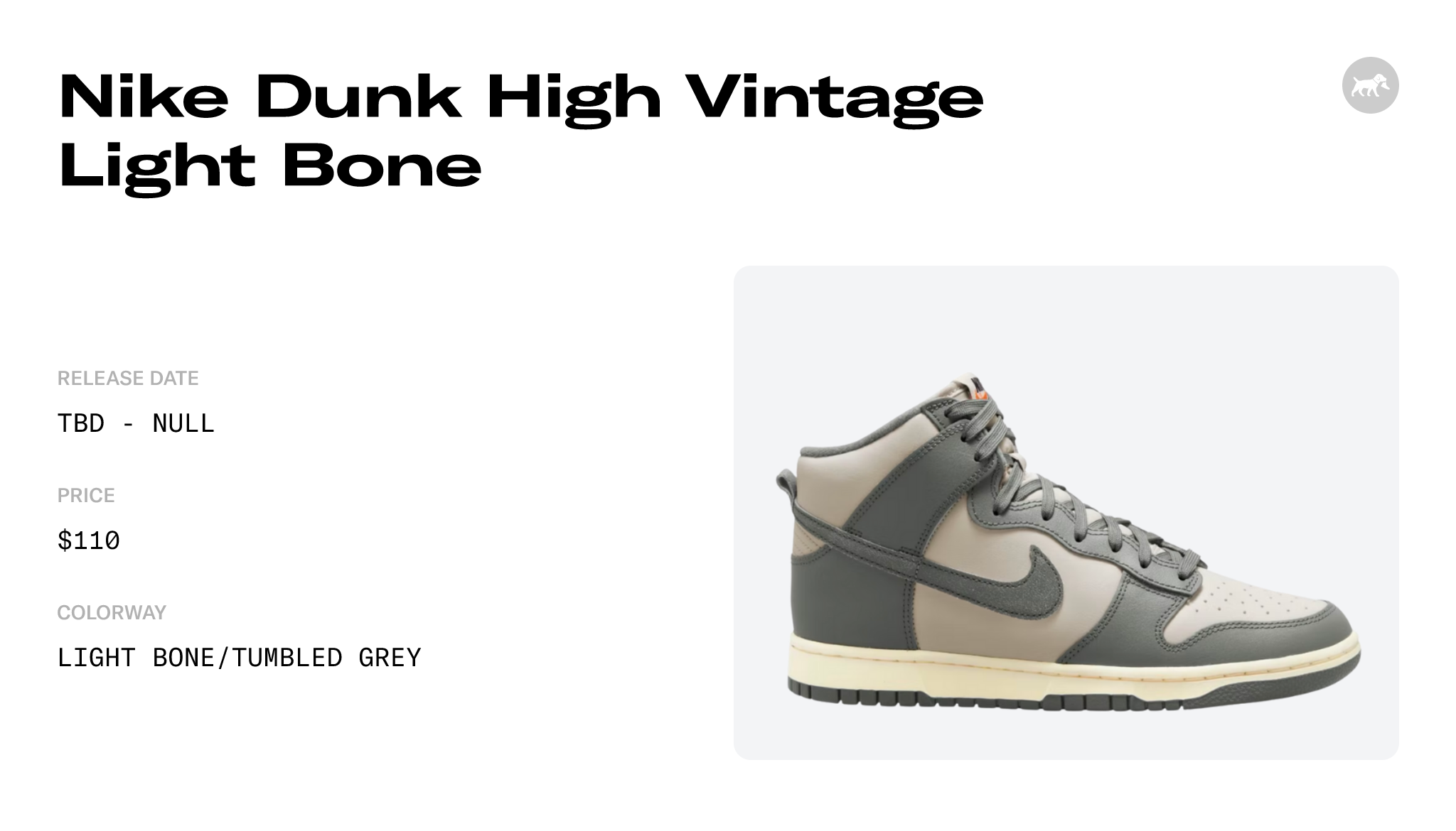 Nike Dunk High Vintage Light Bone Grey Men's - DM0582-001 - US