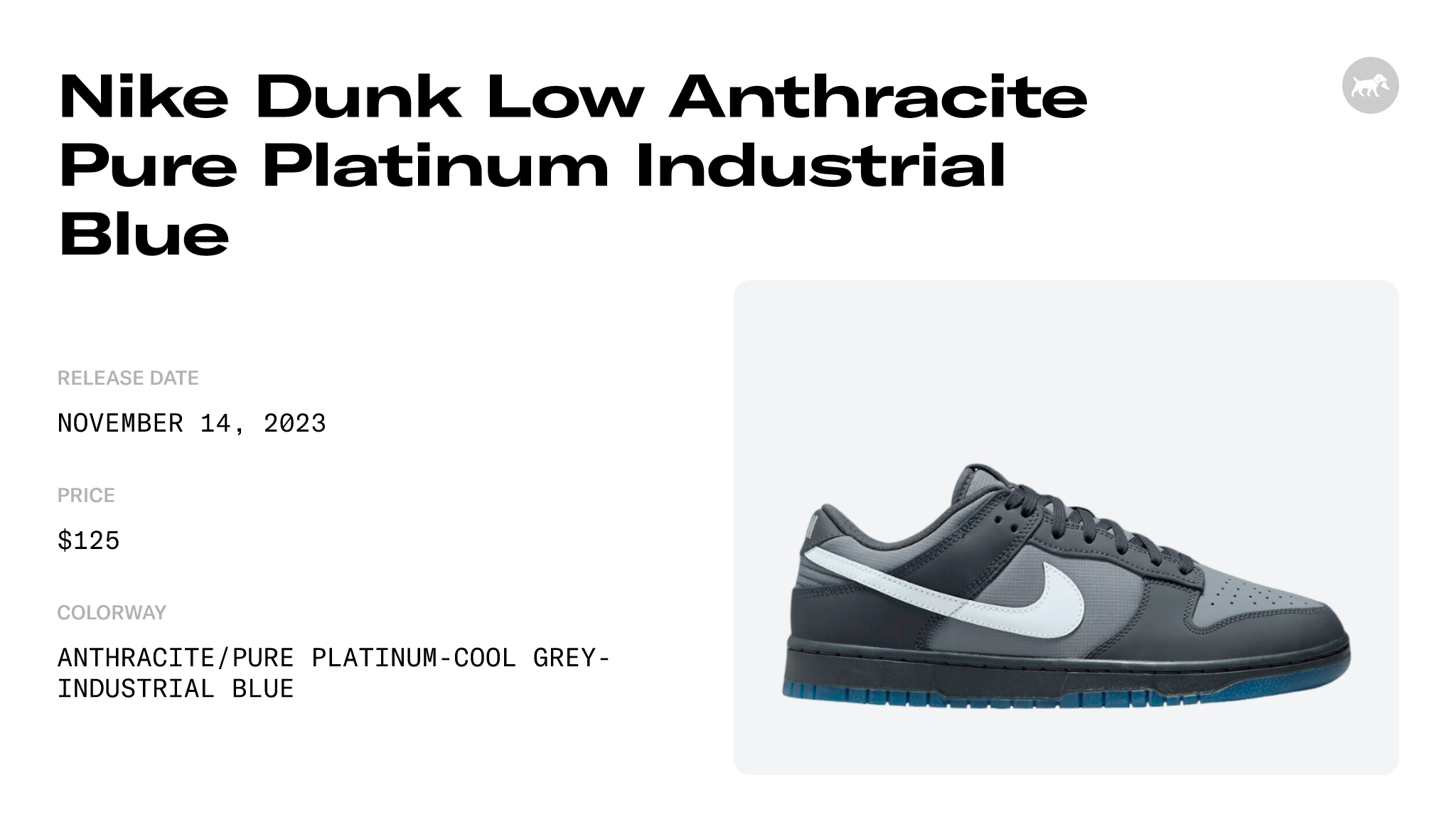 Nike Dunk Low Anthracite FV0384-001