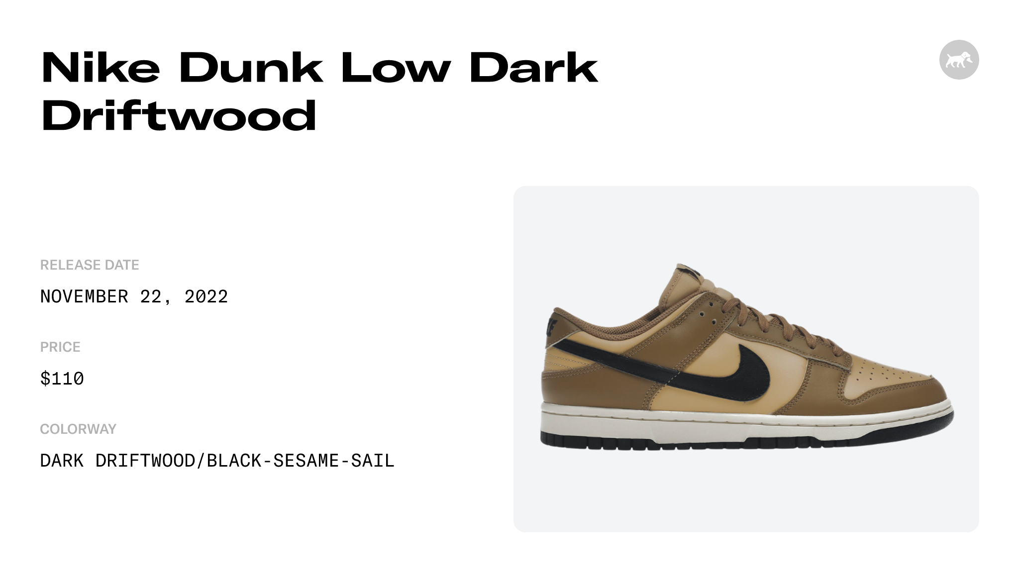 Nike Dunk Low Dark Driftwood - DD1503-200 Raffles and Release Date