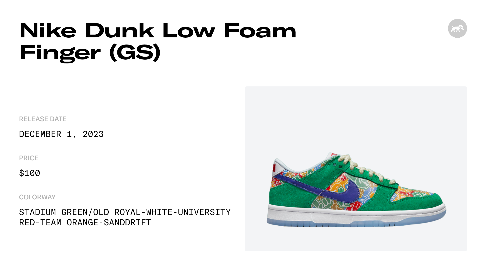 DUNK LOW GS 'FOAM offers FINGER'