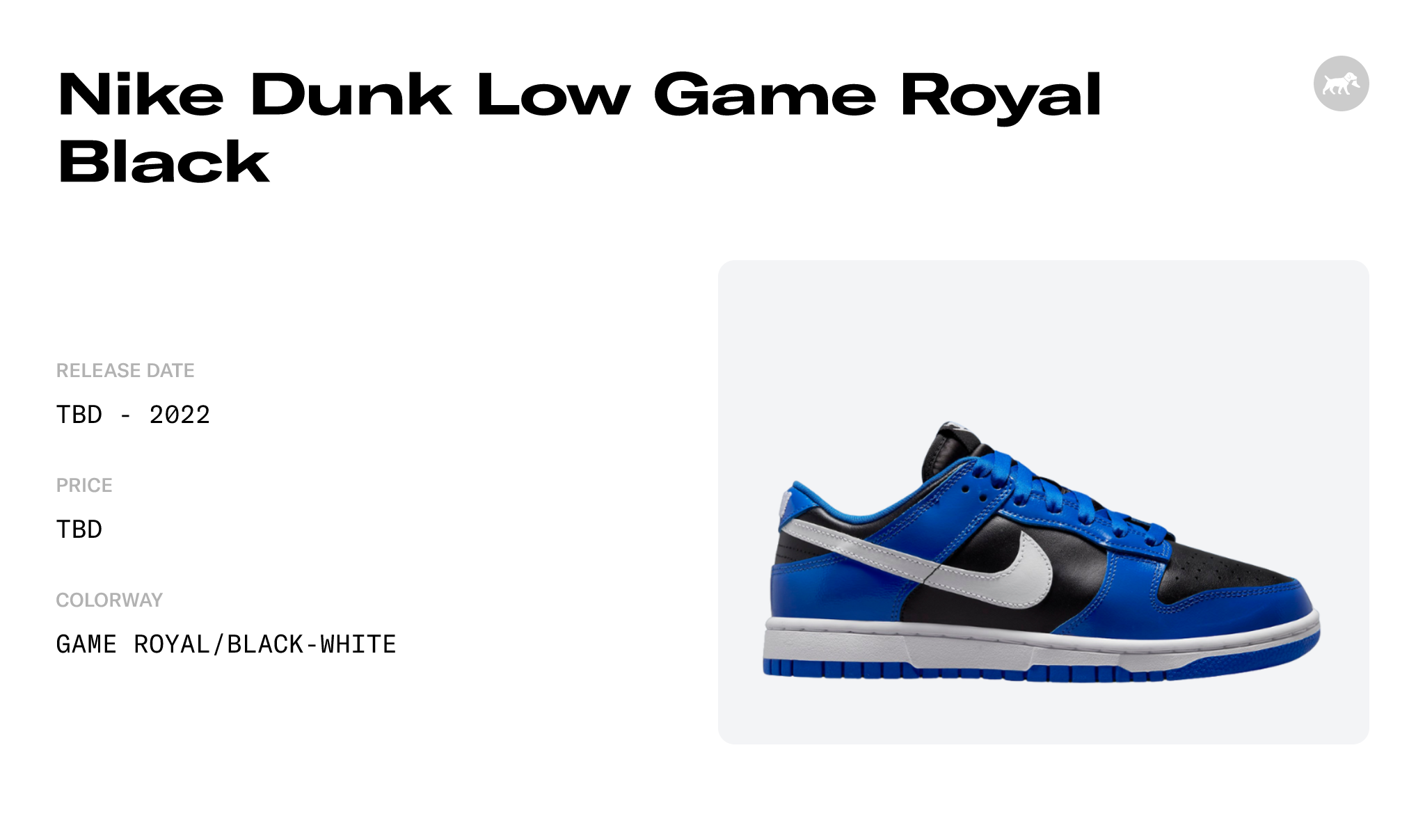 Nike Dunk Low Black Game Royal FB1842-001