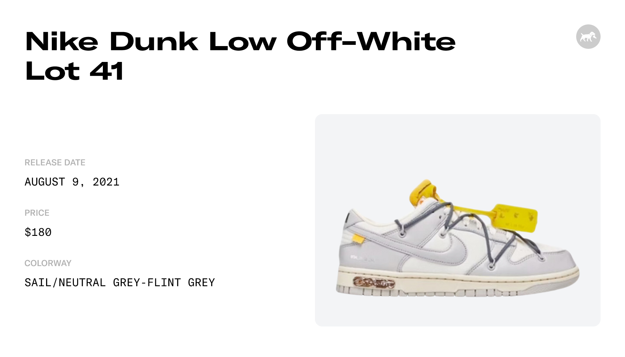 Off-White x Dunk Low 'Lot 41 of 50' DM1602-105