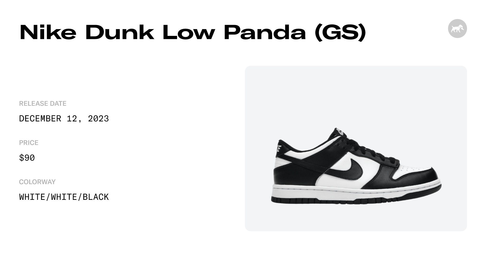 Nike GS Dunk Low Retro Panda