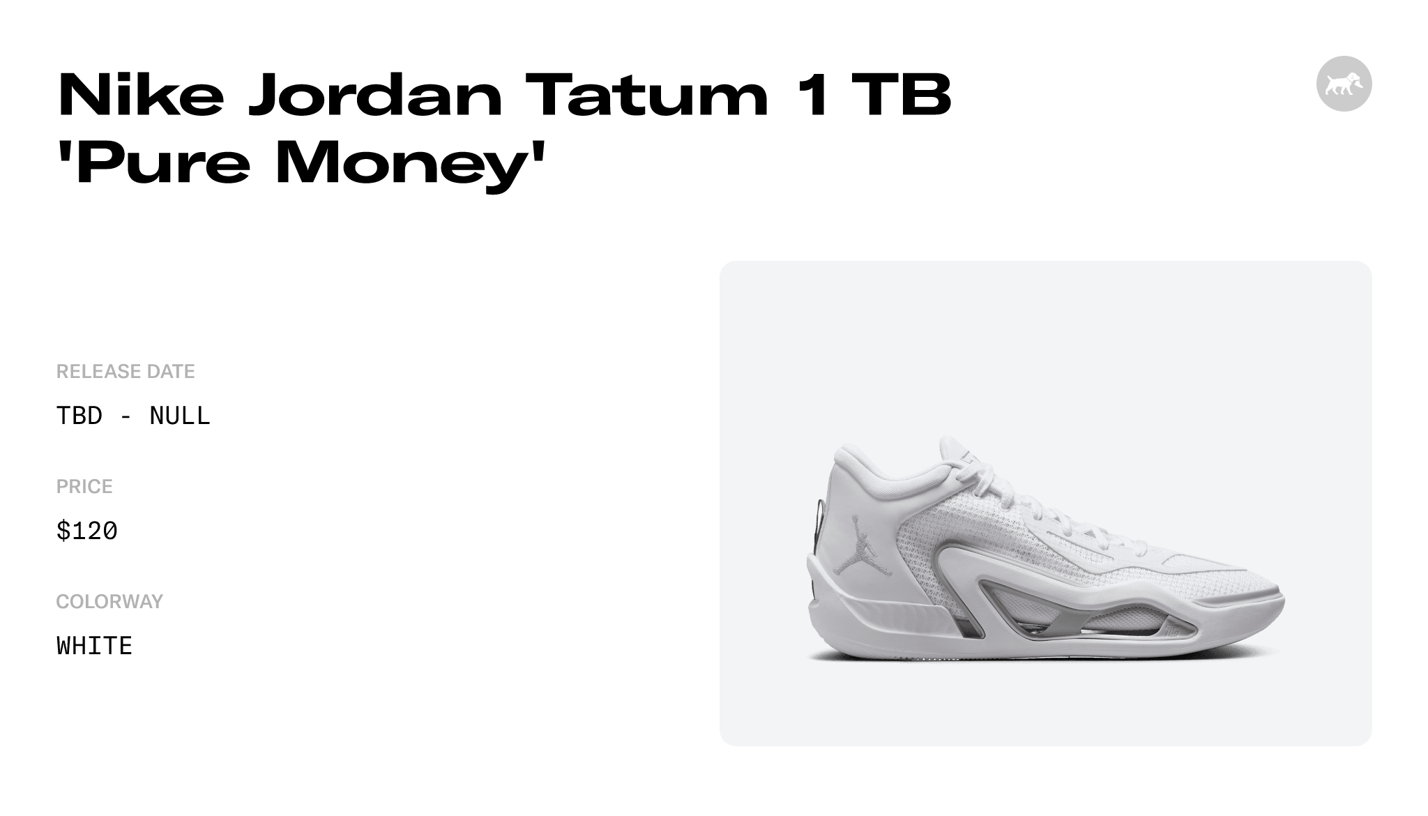 Nike Jordan Tatum 1 TB 'Pure Money' - FB2863-100 Raffles and 