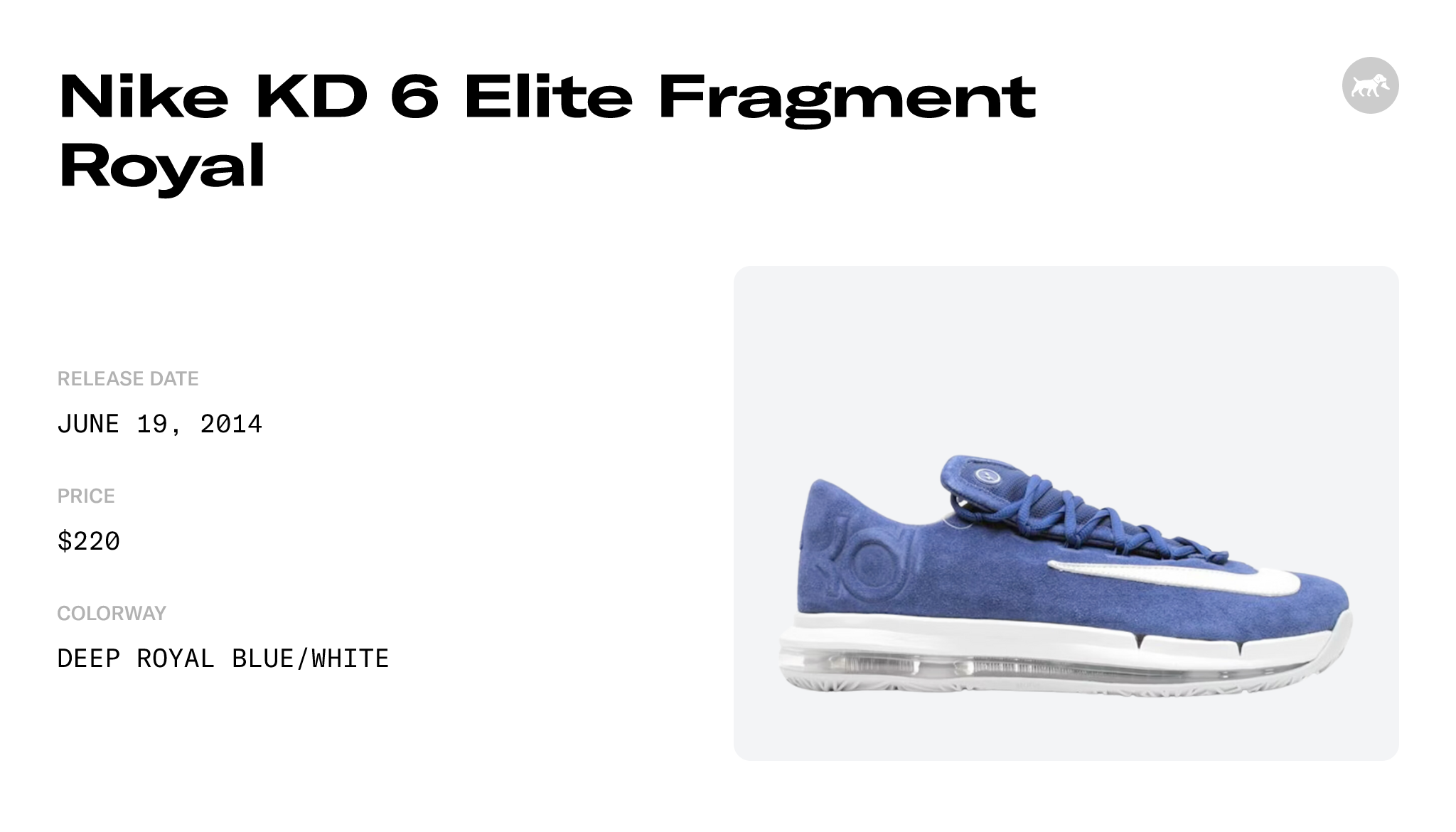 Nike KD 6 Elite Fragment Royal - 683250-410 Raffles and Release Date