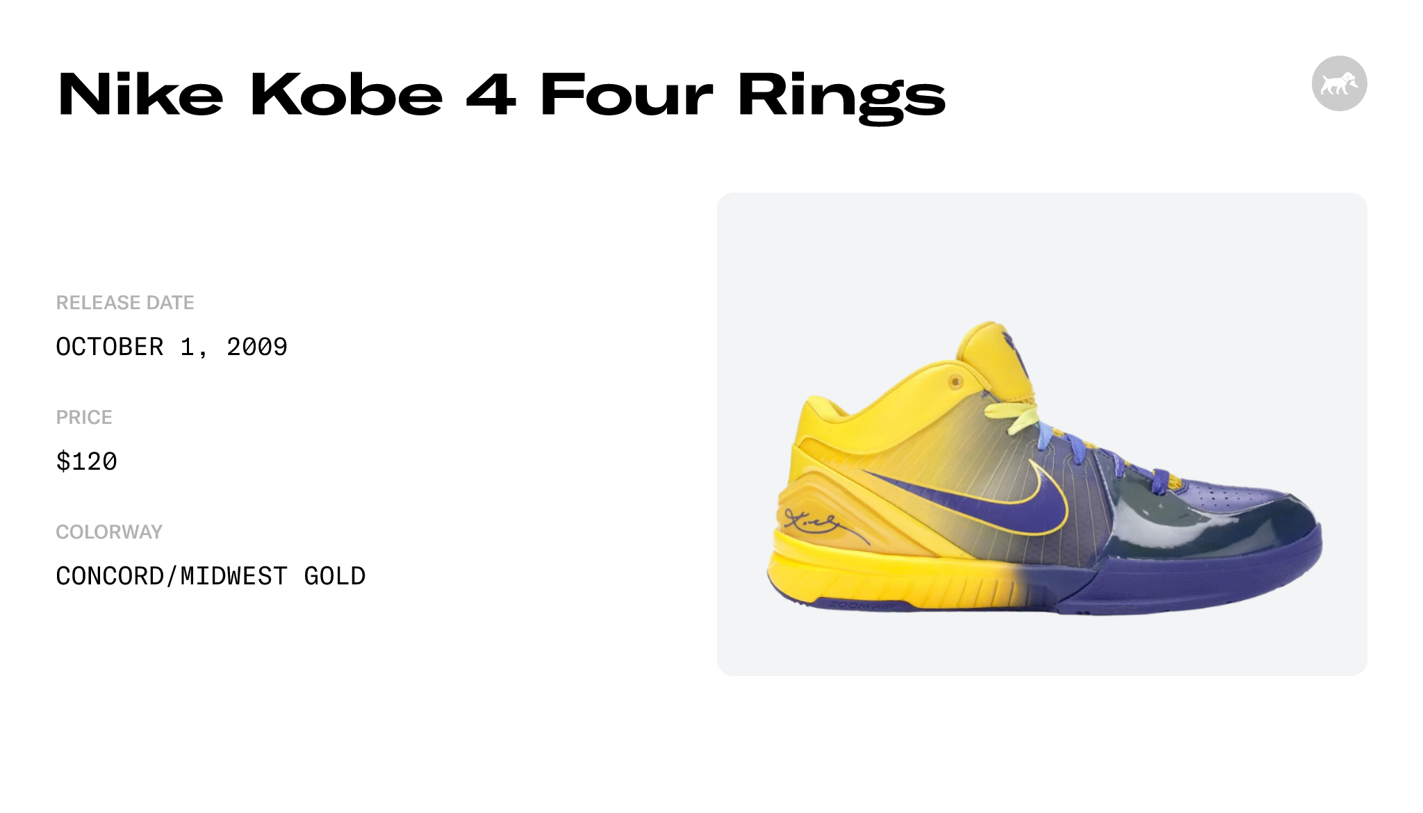 Nike Kobe 4 Four Rings - 344335-400 Raffles and Release Date