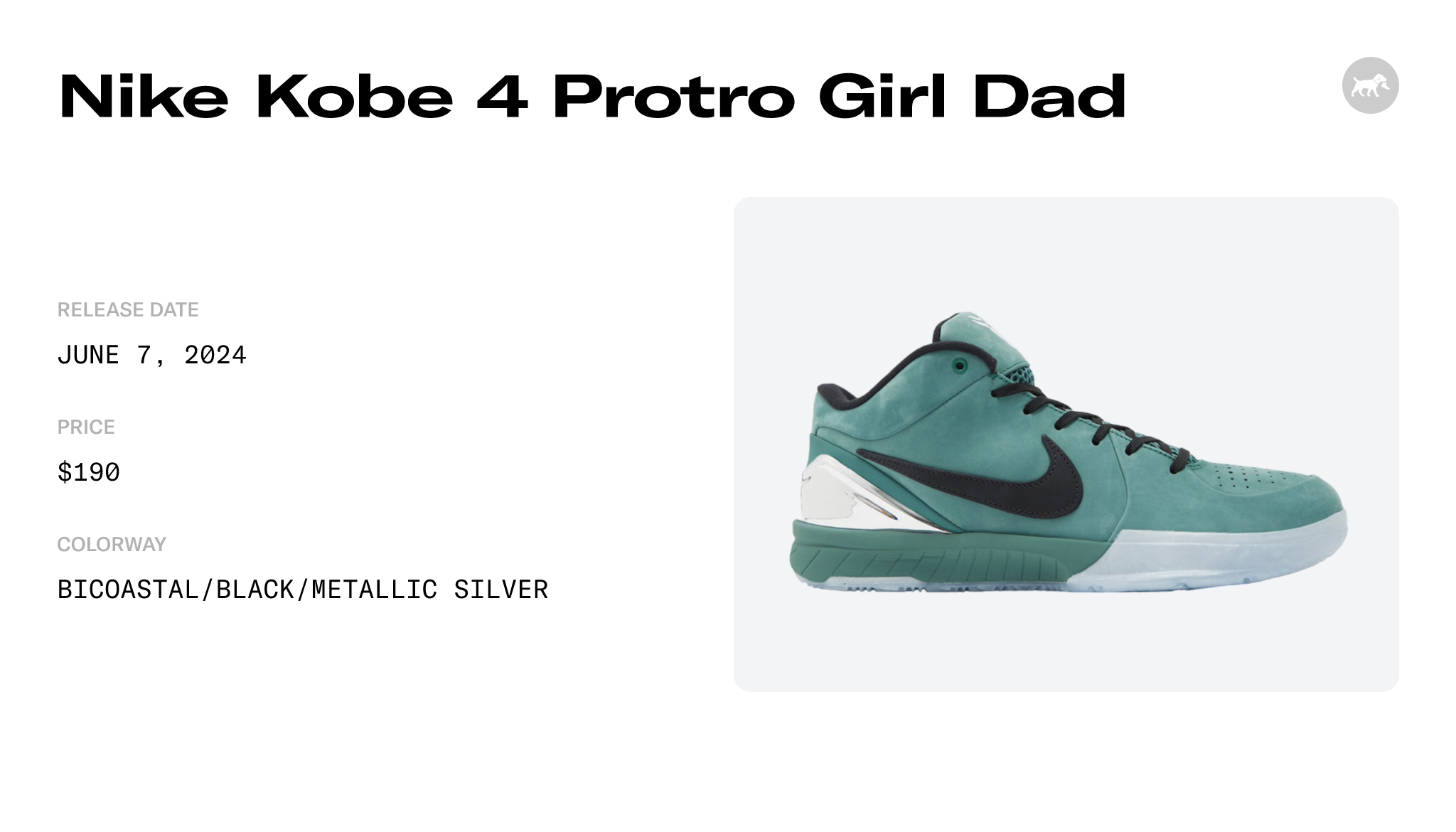 Nike Kobe 4 Protro Girl Dad - FQ3545-300 Raffles and Release Date