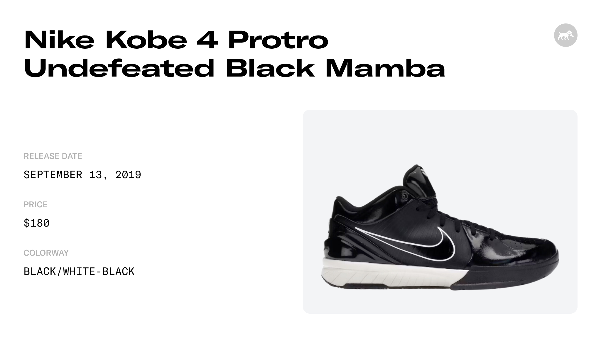 Nike Kobe 4 Protro Undefeated Black Mamba - CQ3869-001 Raffles and Release  Date