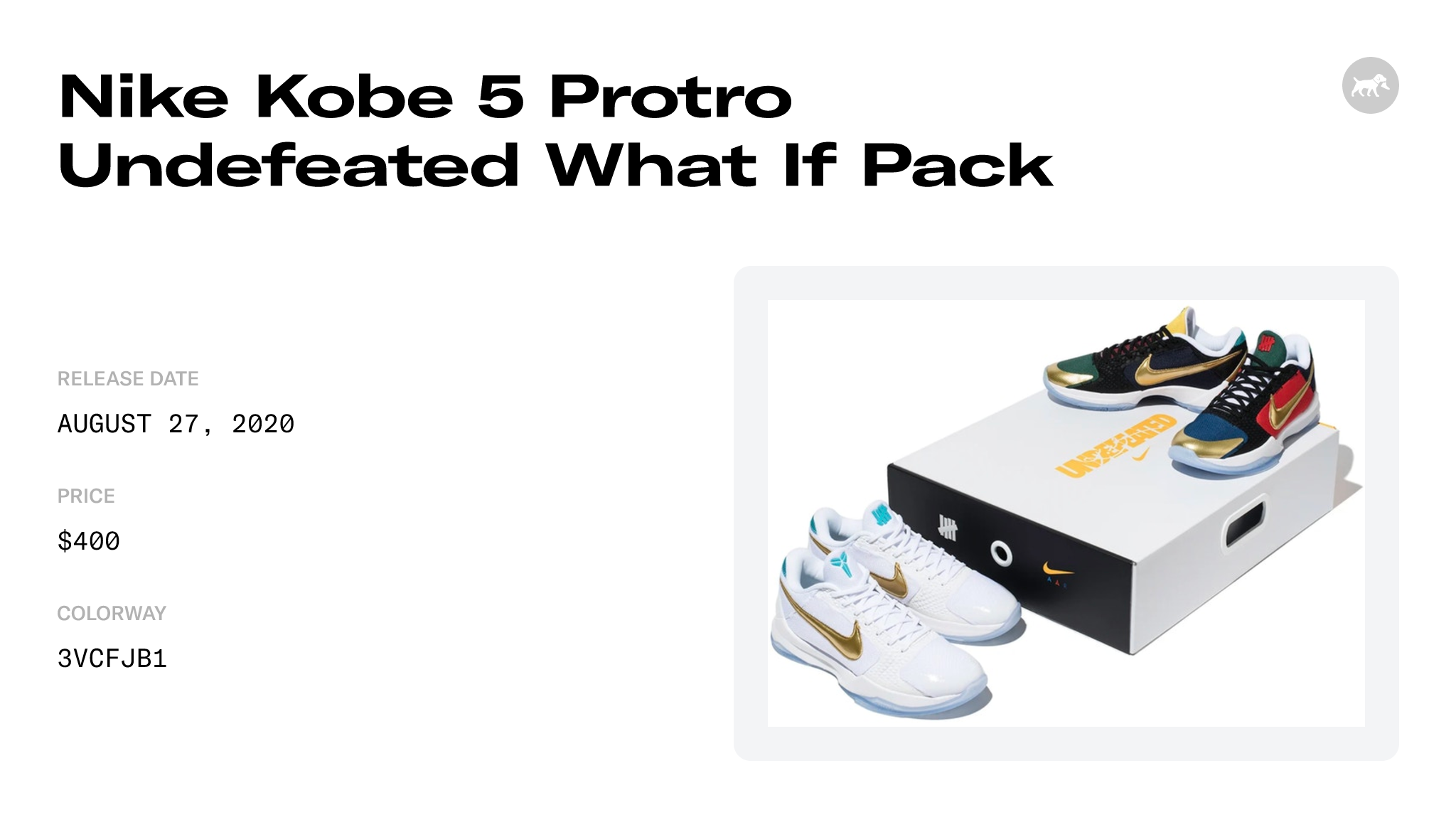 Nike Kobe 5 Protro Undefeated What If Pack - 3VCFJB1 Raffles and Release  Date