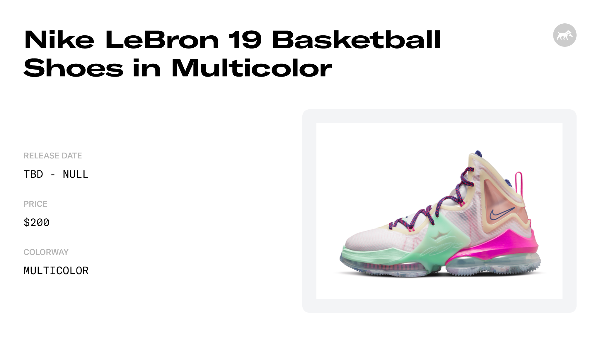 Nike LeBron 19 Basketball Shoes in Multicolor - DH8459-900 Raffles 