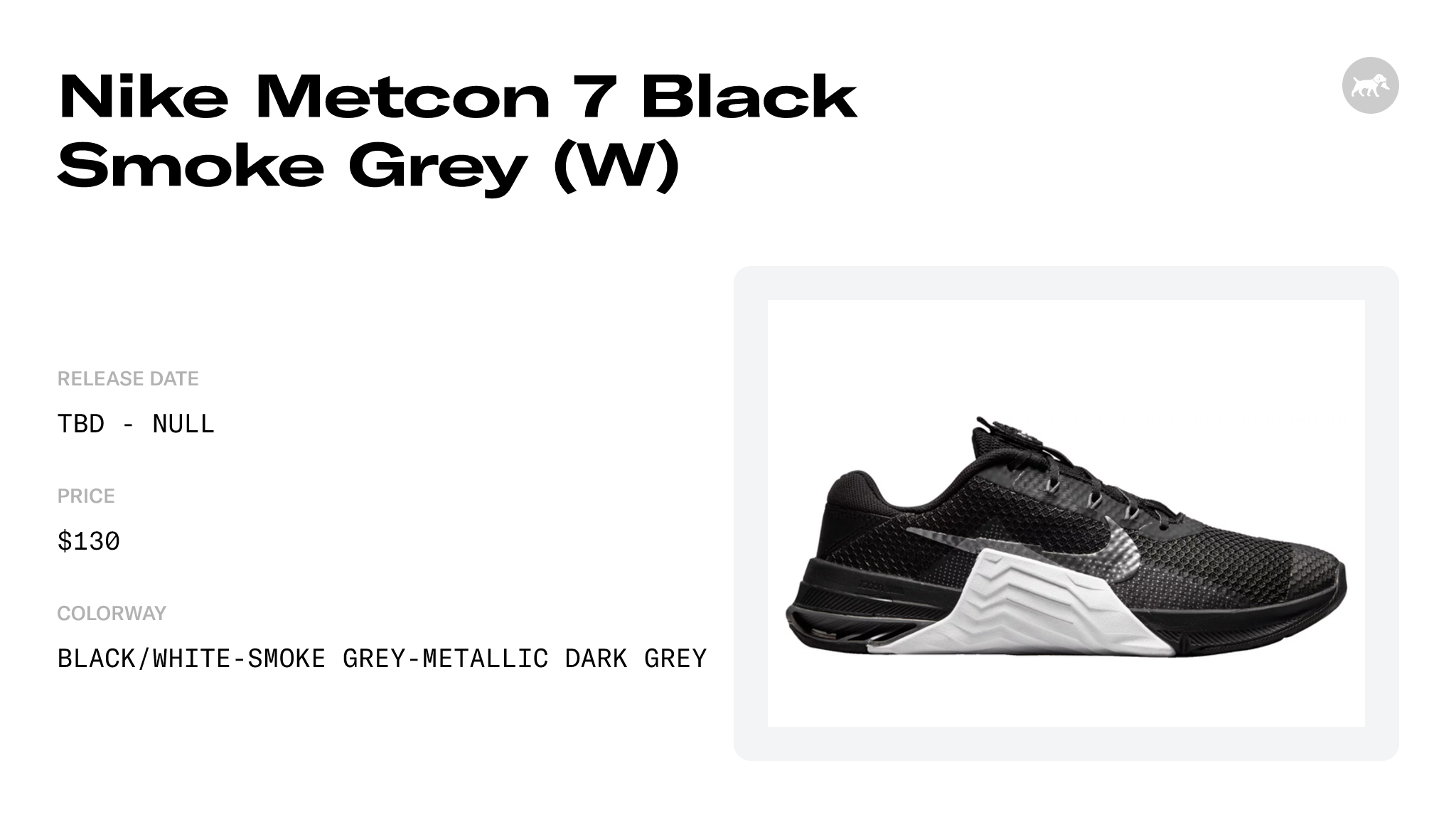 Nike Metcon 7 Black Smoke Grey (W) - CZ8280-010 Raffles and Release Date