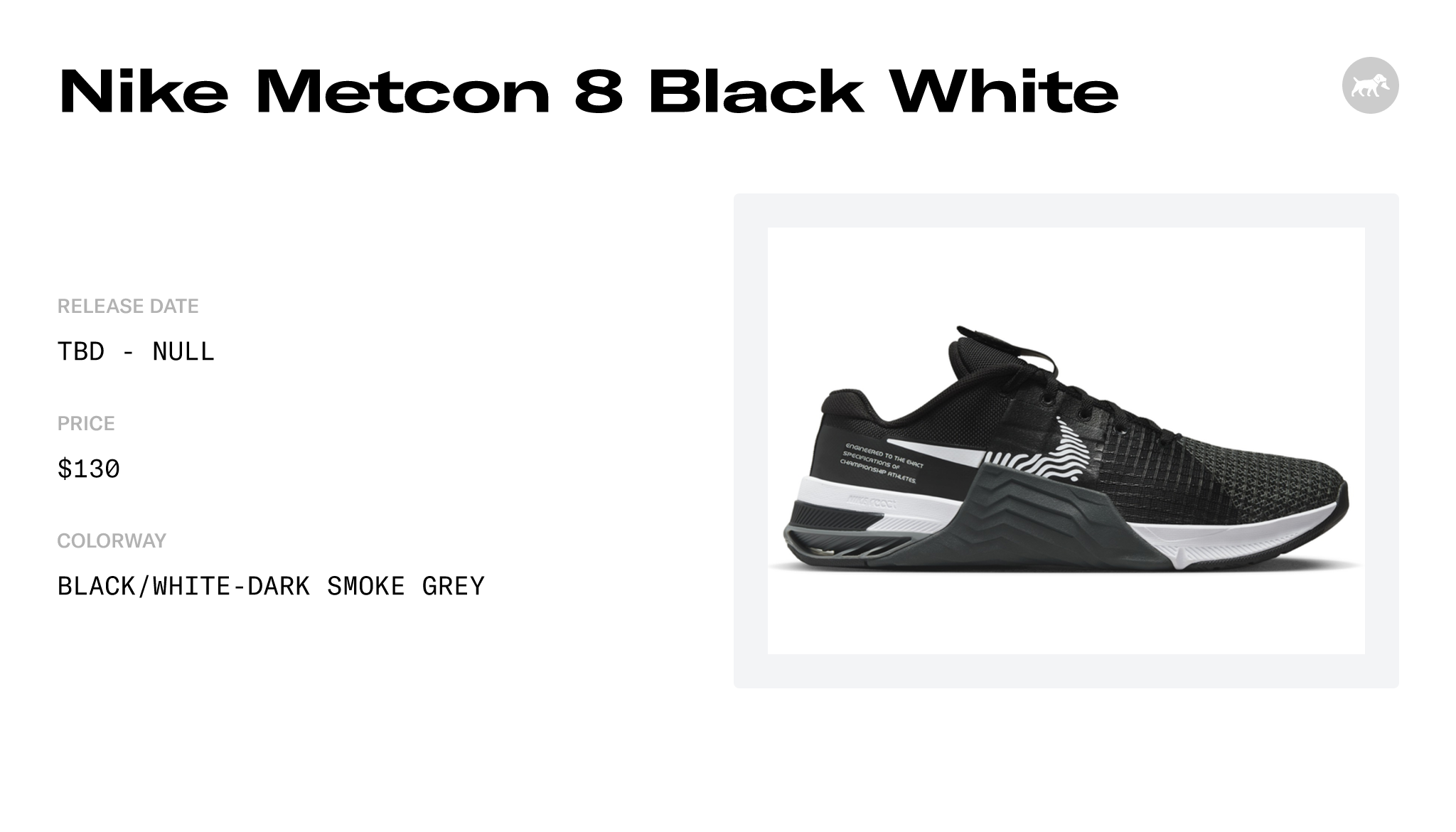 Nike Metcon 8 Black White - DO9328-001 Release Info