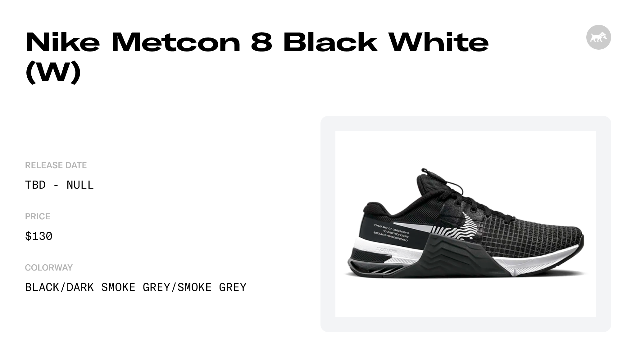 Nike Metcon 8 Black White (W) - DO9327-001 Raffles and Release Date