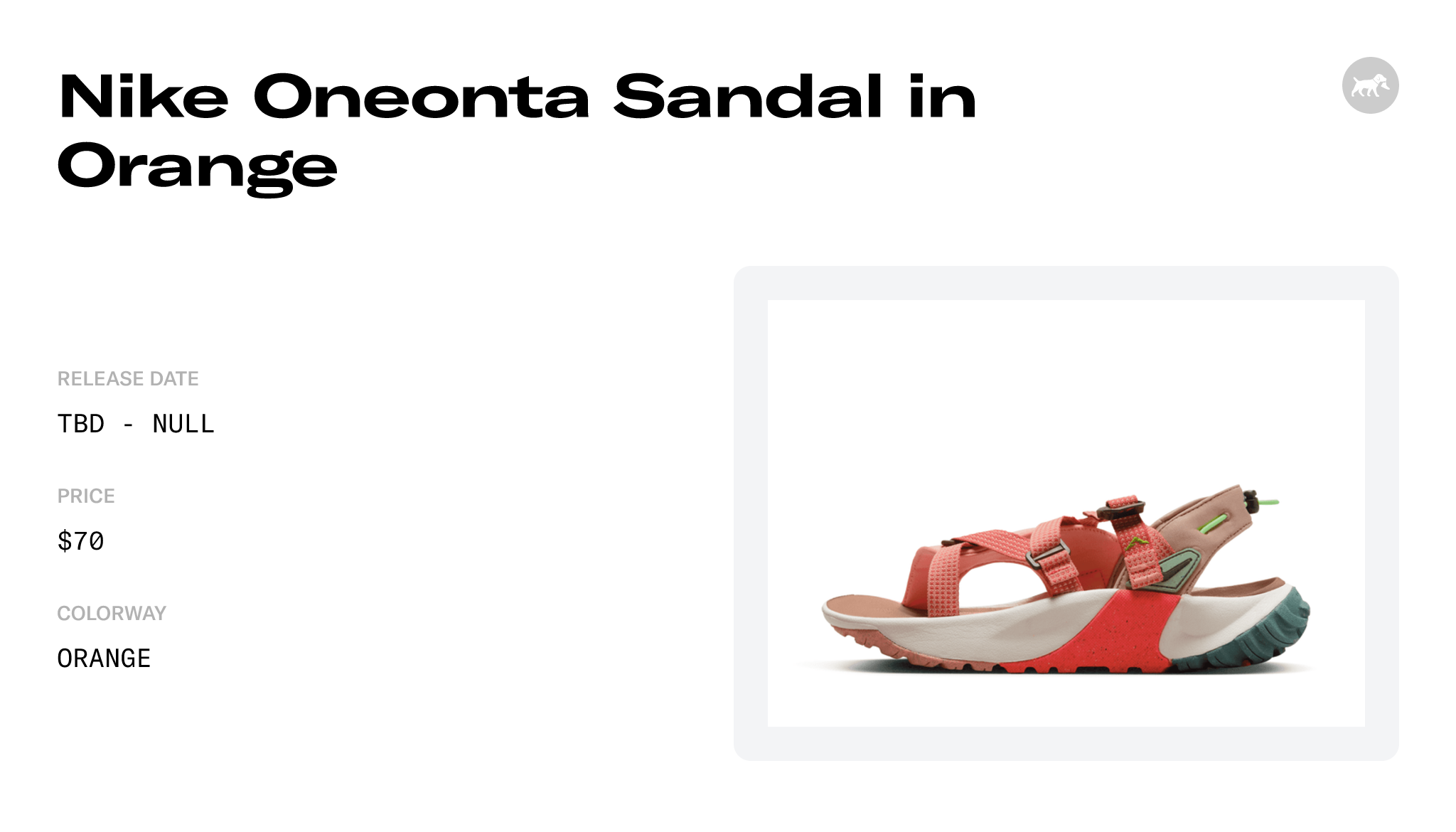 Nike Oneonta Sandal in Orange - DJ6602-800 Raffles and Release Date