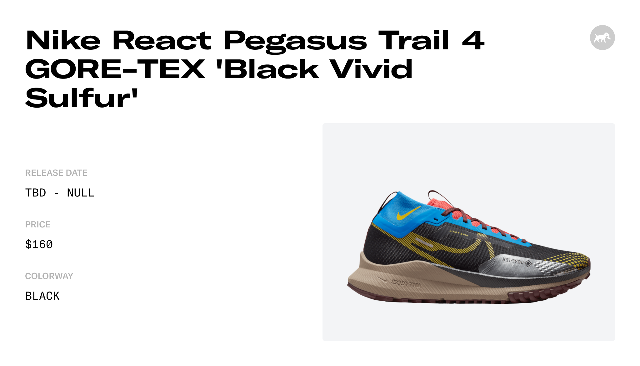 Nike React Pegasus Trail 4 GORE-TEX 'Black Vivid Sulfur' - DJ7926-003 ...