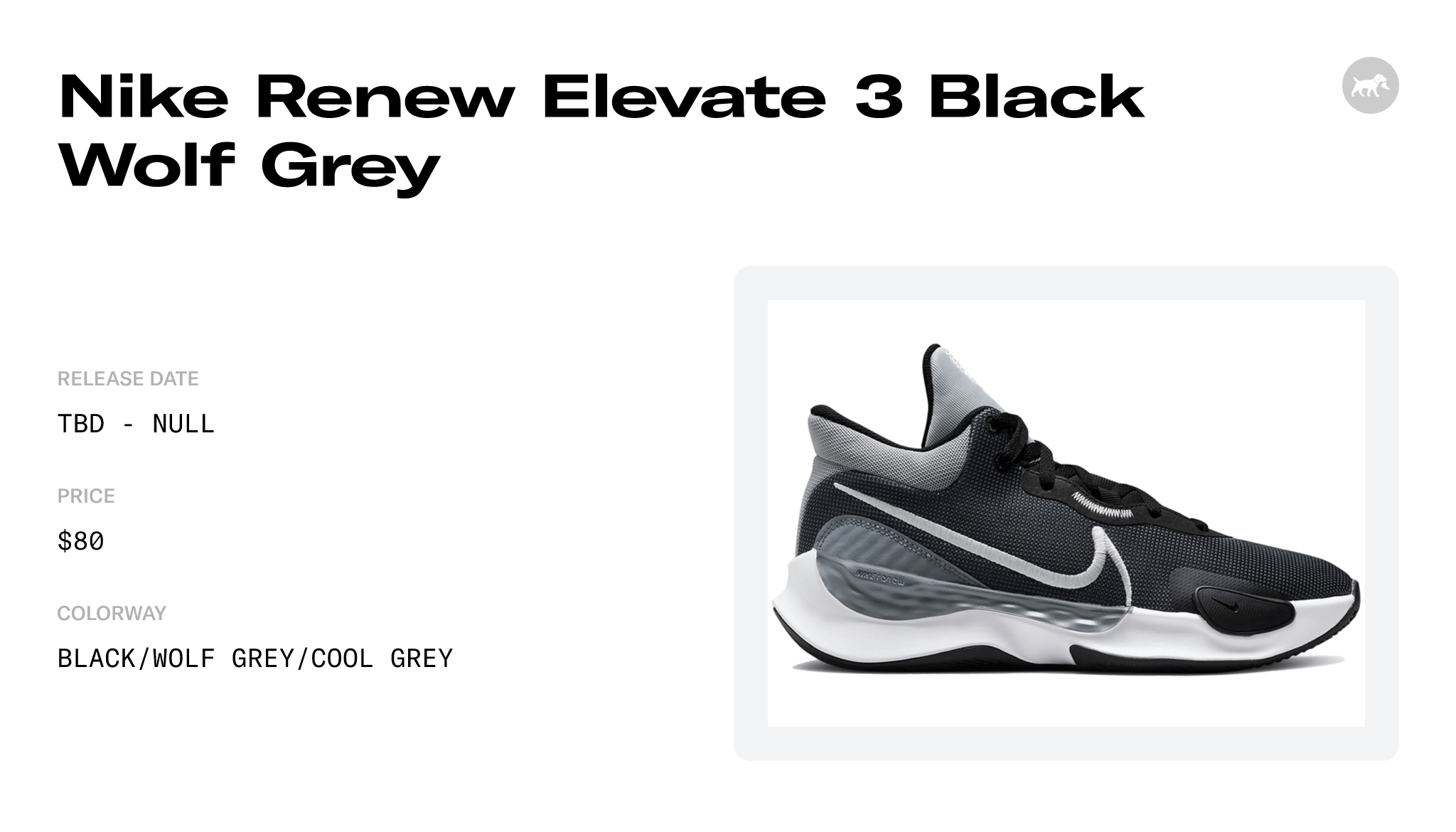 Nike Renew Elevate 3 Black Wolf Grey - DD9304-002 Raffles and Release Date