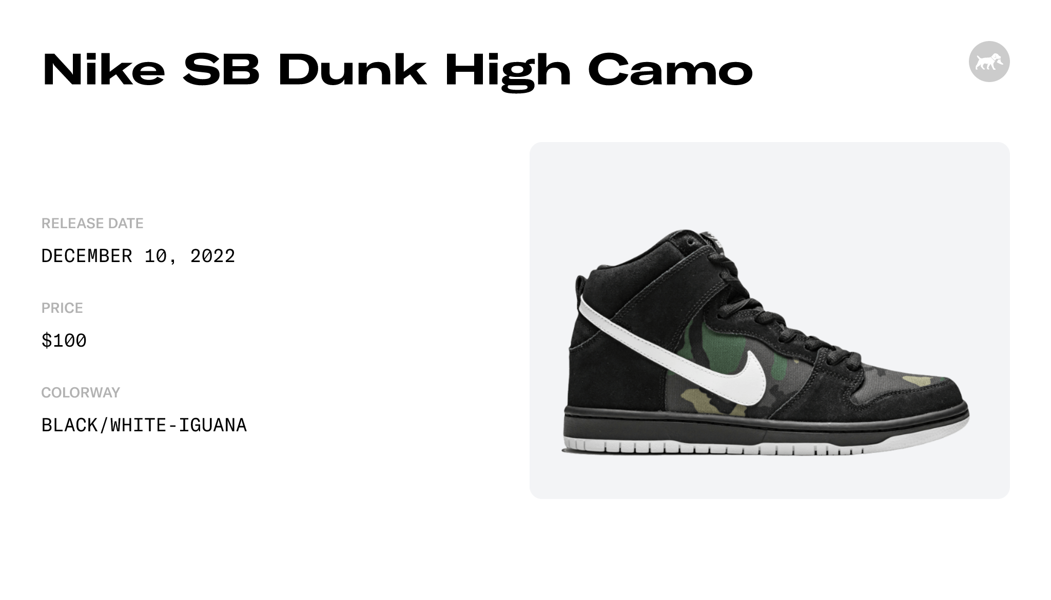 Nike SB Dunk High Camo - BQ6826-001 Raffles and Release Date