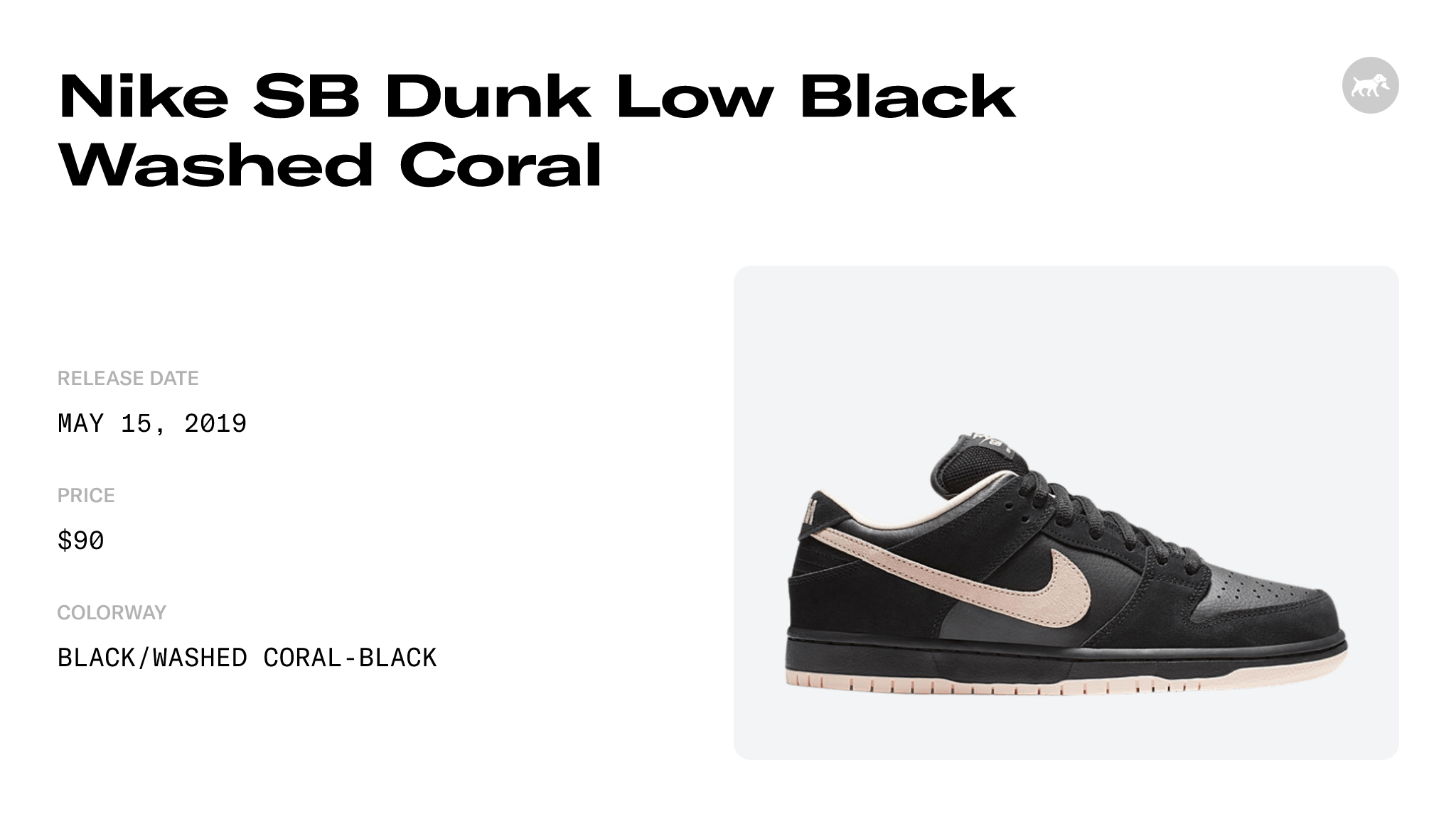 Nike SB Dunk Low Black Washed Coral - BQ6817-003 Raffles and Release Date