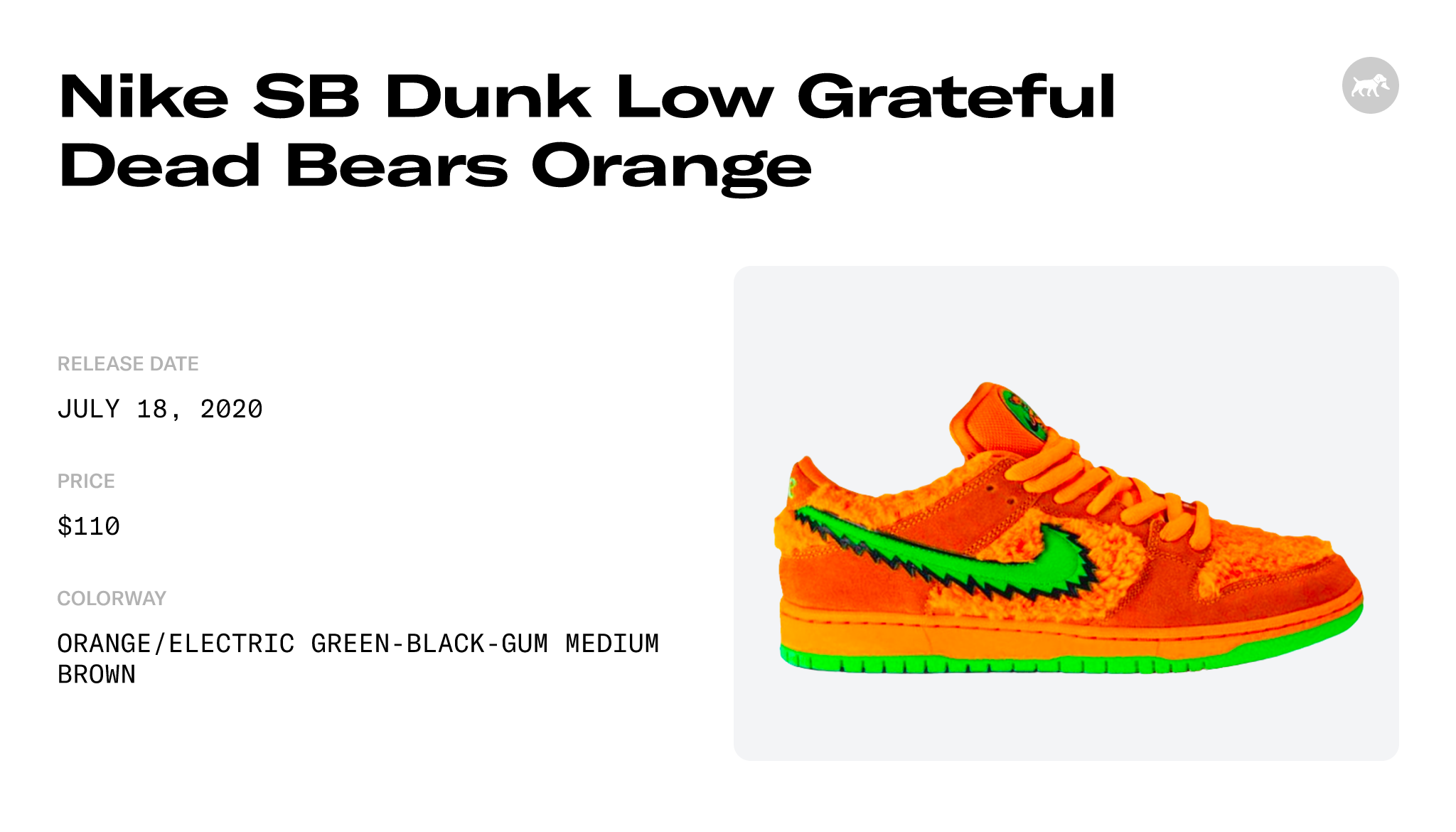 Buy Grateful Dead x Dunk Low SB 'Orange Bear' - CJ5378 800