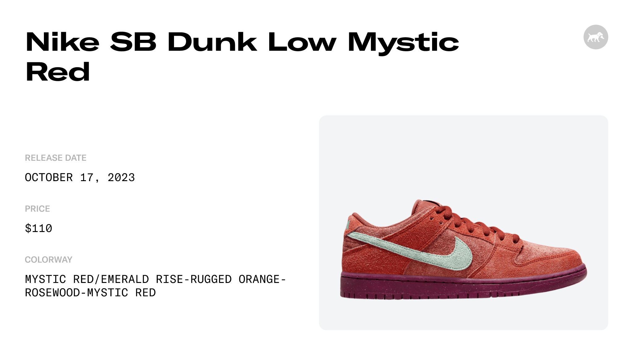 Nike SB Dunk Low Mystic Red - DV5429-601 Raffles and Release Date