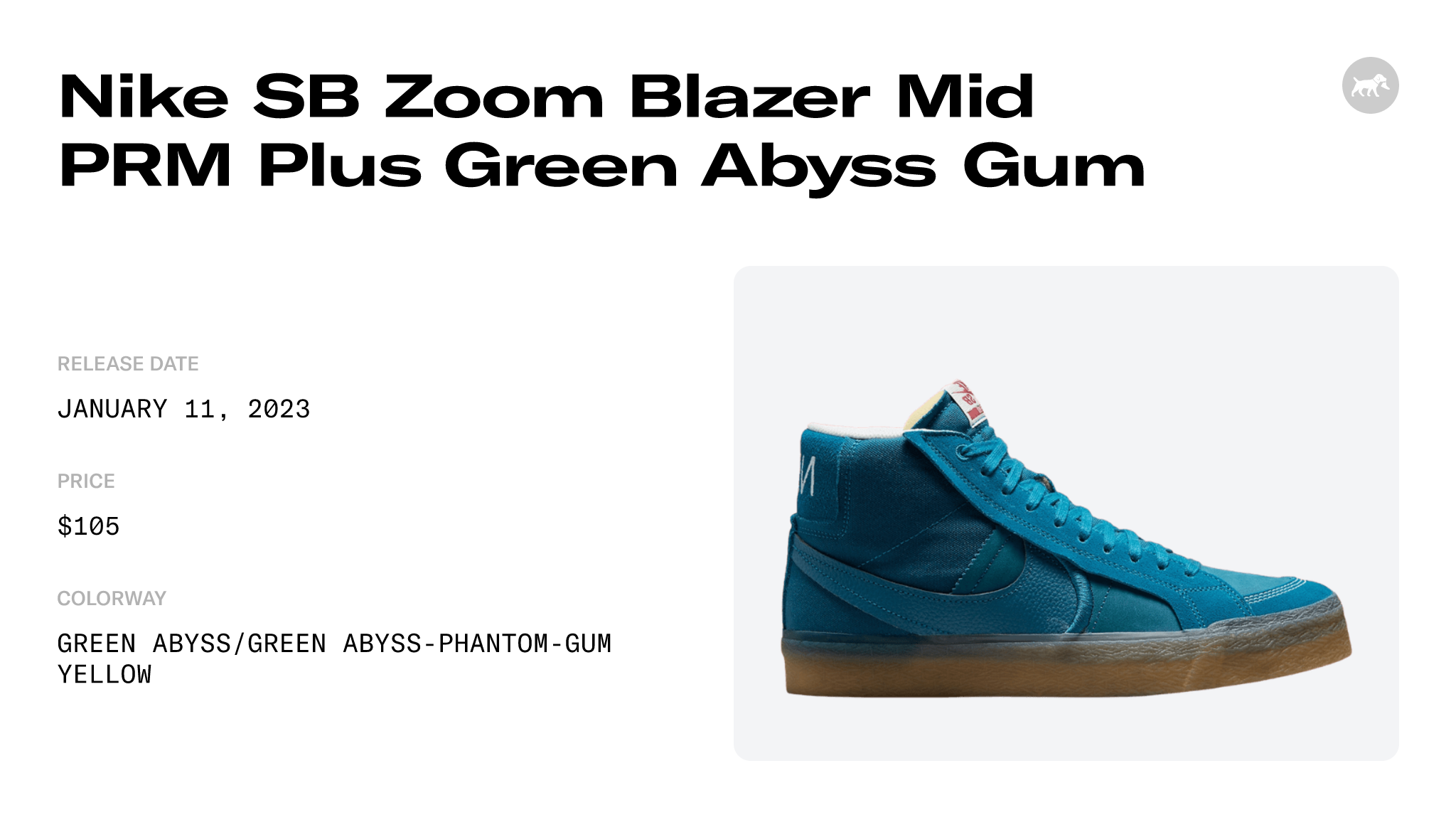 Nike SB Zoom Blazer Mid PRM Plus Green Abyss Gum - DV5468-300
