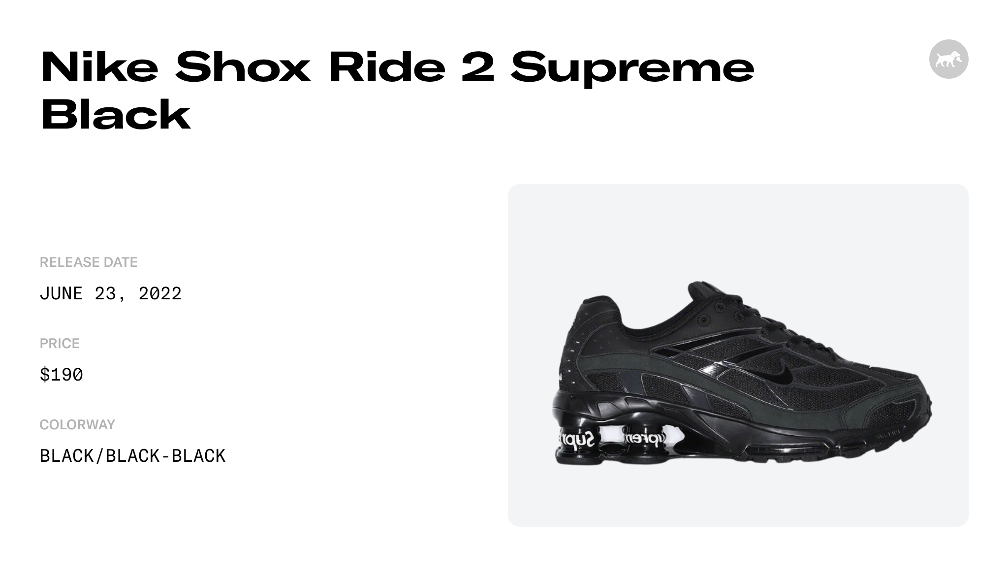 Nike Shox Ride 2 Supreme Black Raffles and Release Date