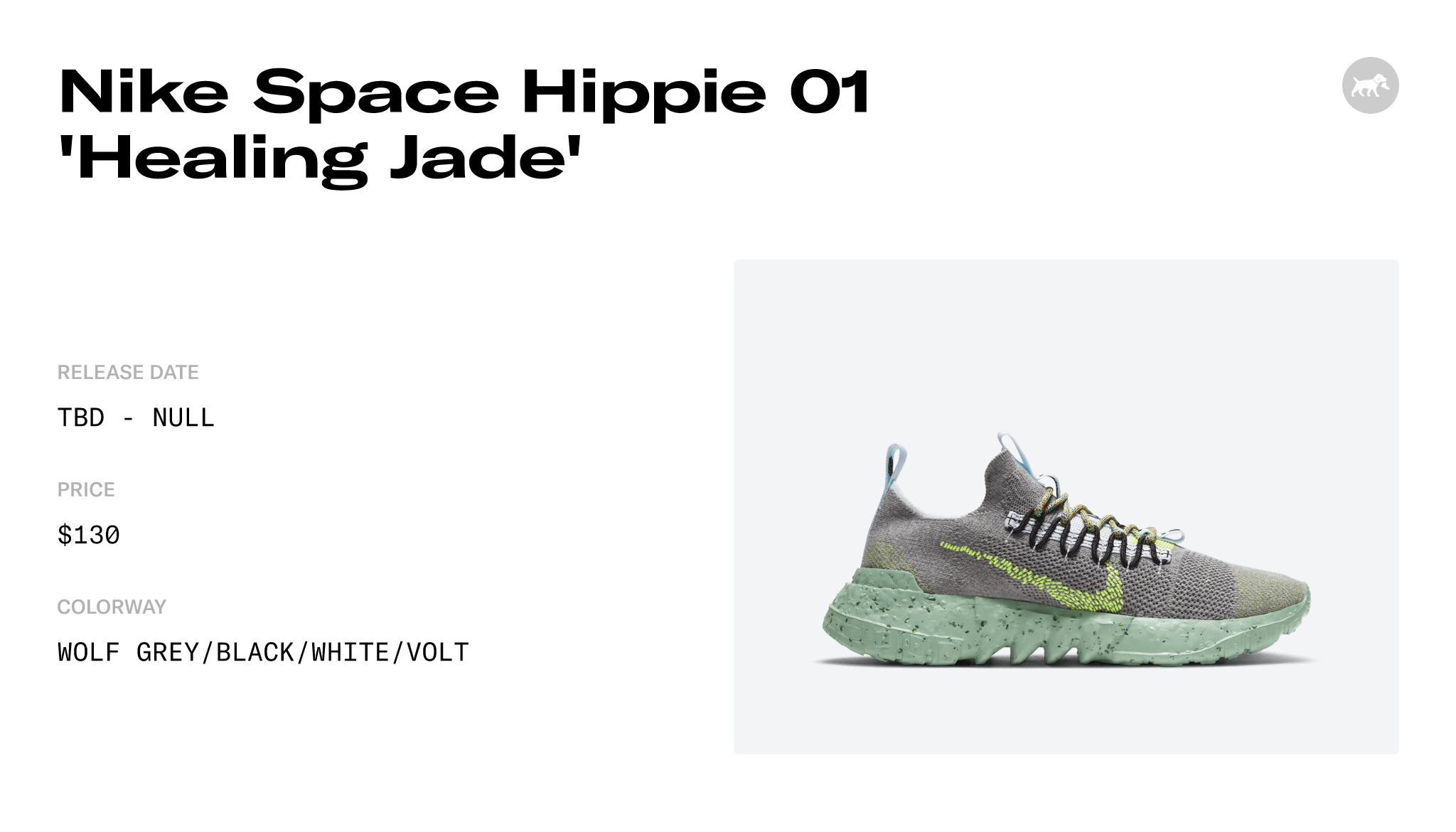 Nike Space Hippie 01 'Healing Jade' - DJ3056-002 Release Info