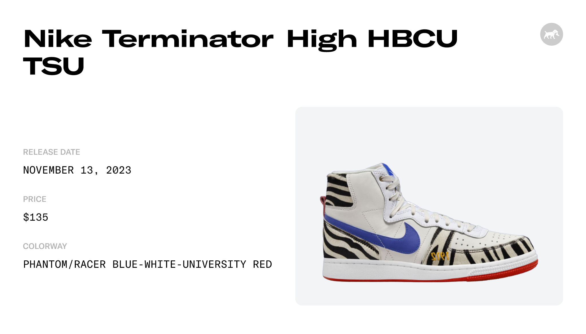 Nike Terminator High HBCU TSU - FV2047-001 Raffles and Release Date