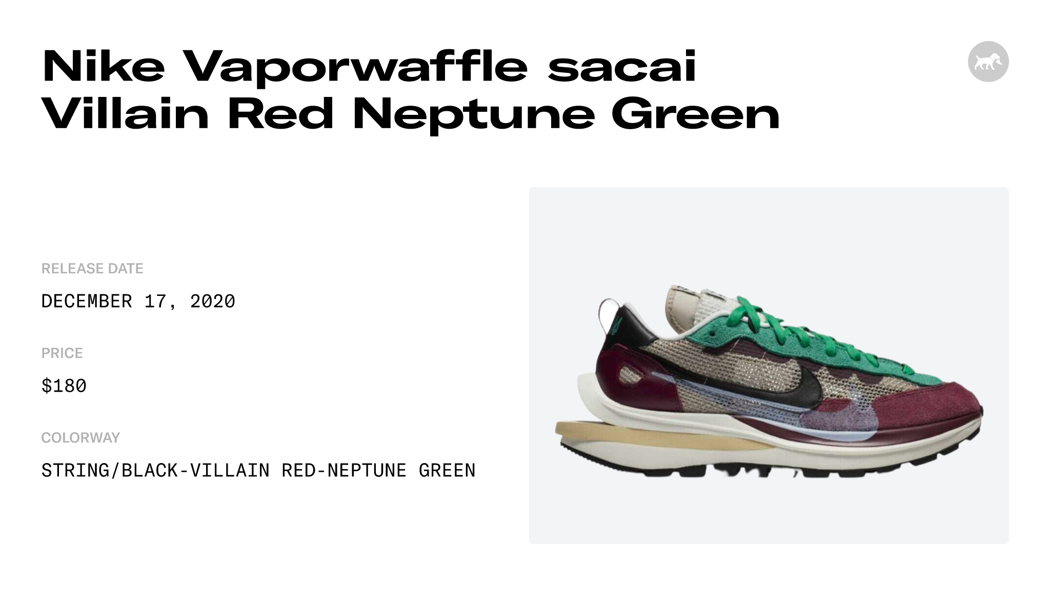 Nike Vaporwaffle sacai Villain Red Neptune Green - DD3035-200