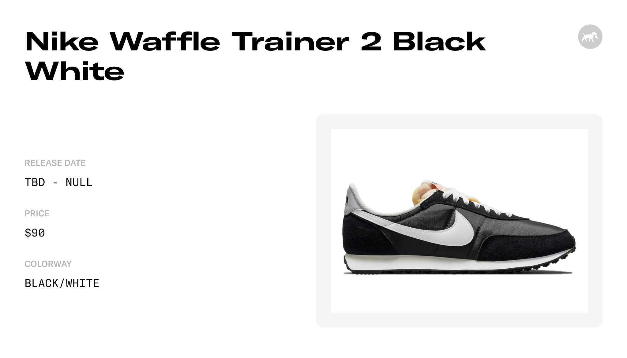 Nike Waffle Trainer 2 Black White - DH1349-001 Raffles and Release Date