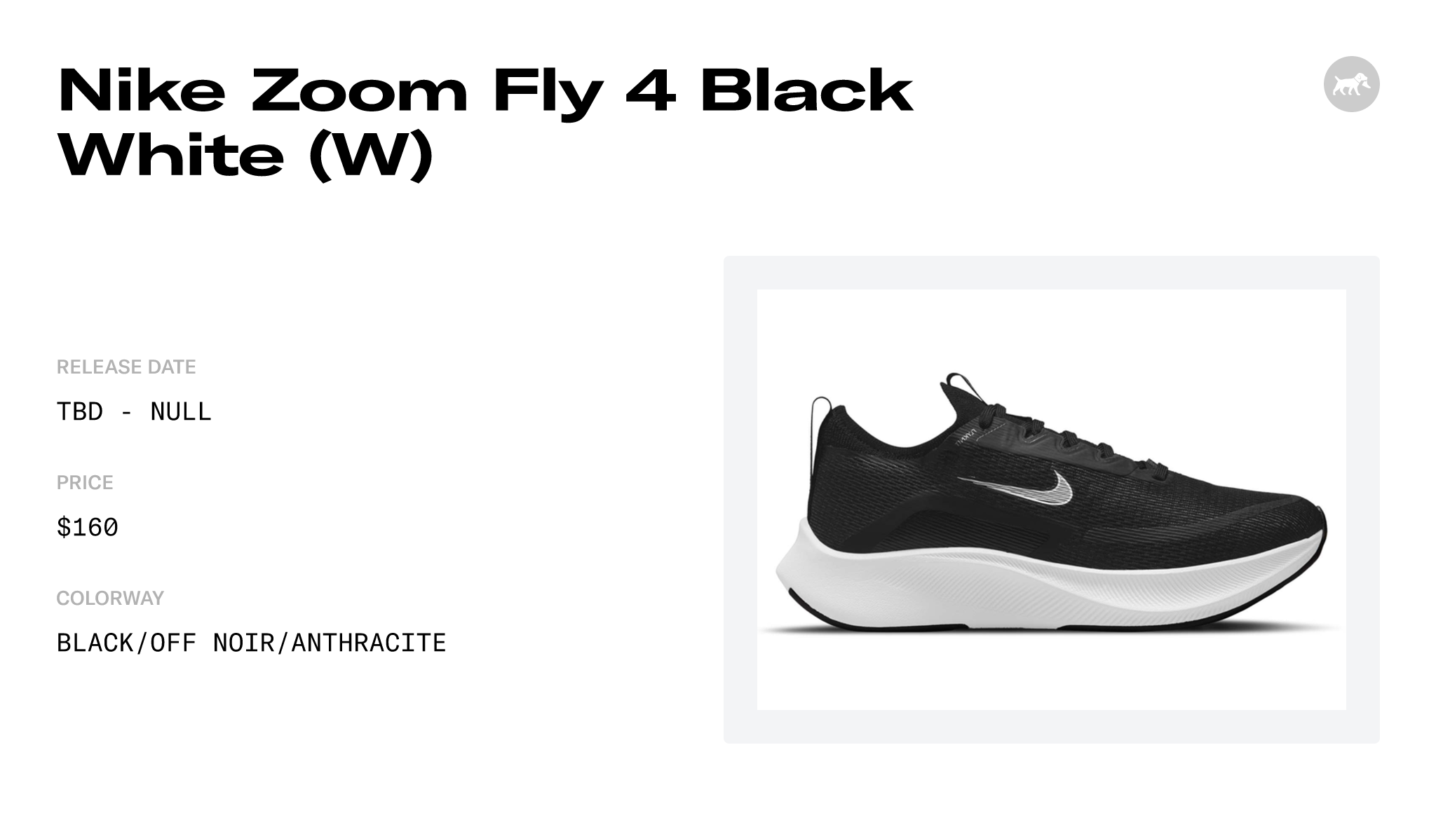 Nike Zoom Fly 4 Black White (W) - CT2401-001 Release Info