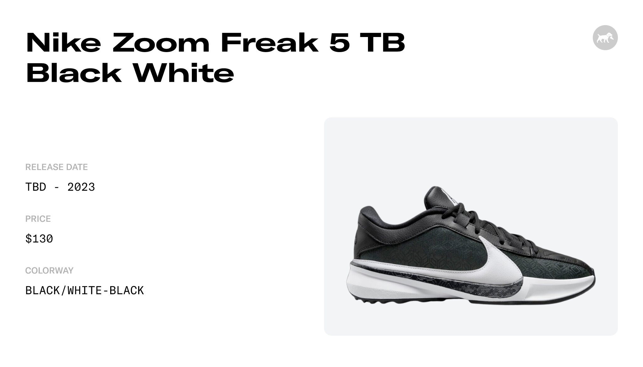 Nike Zoom Freak 5 TB Black White - DZ2946-001 Raffles and Release Date
