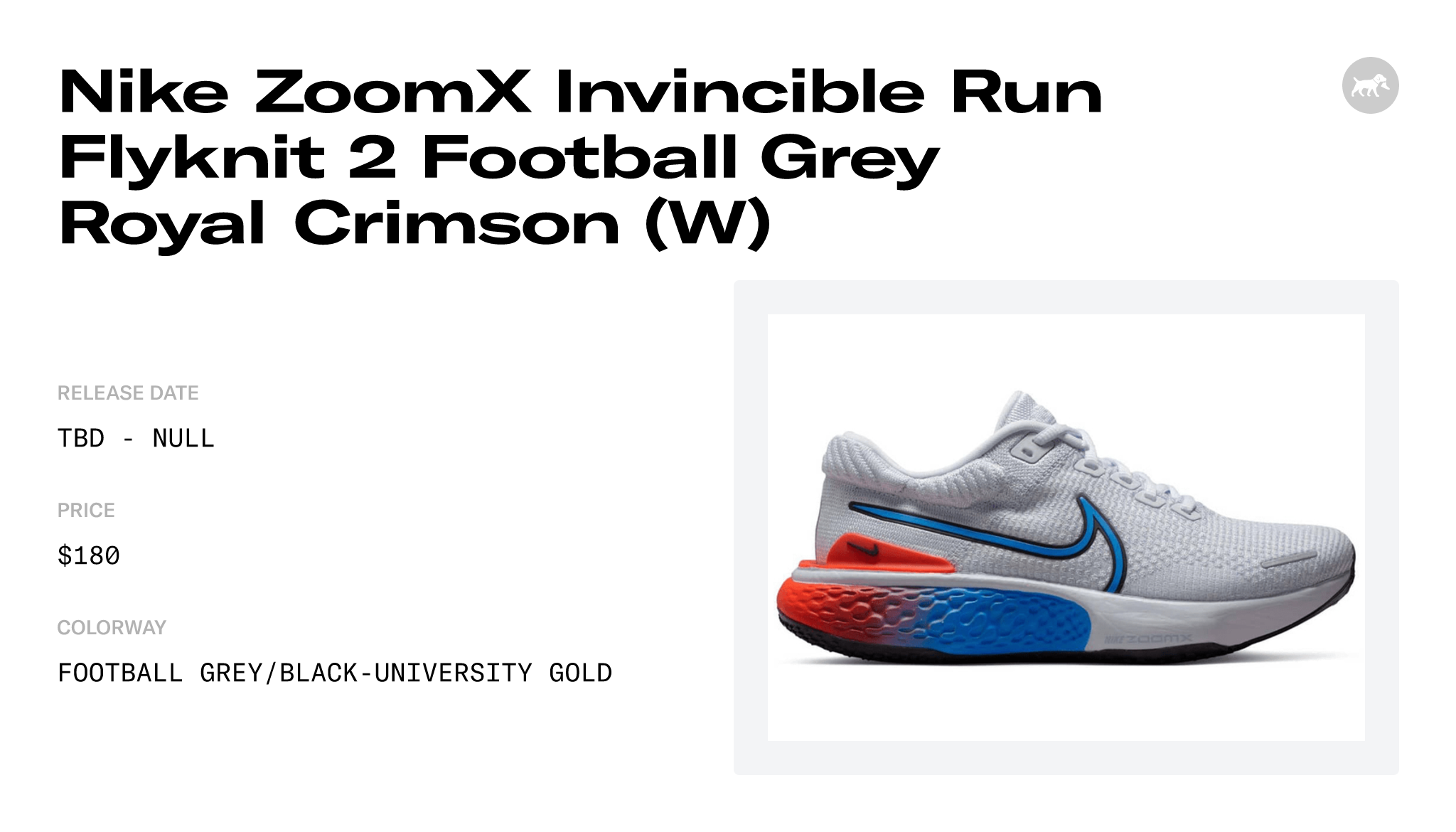 Nike ZoomX Invincible Run Flyknit 2 Football Grey Royal Crimson (W ...