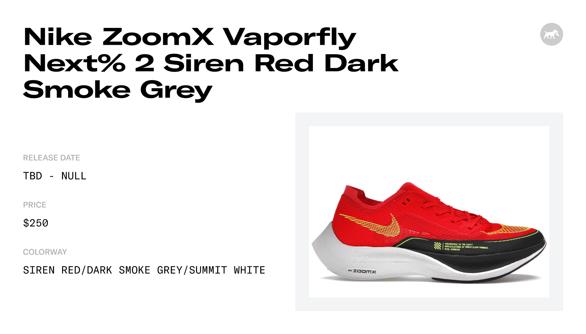 Nike ZoomX Vaporfly Next% 2 Siren Red Dark Smoke Grey - CU4111-600 ...