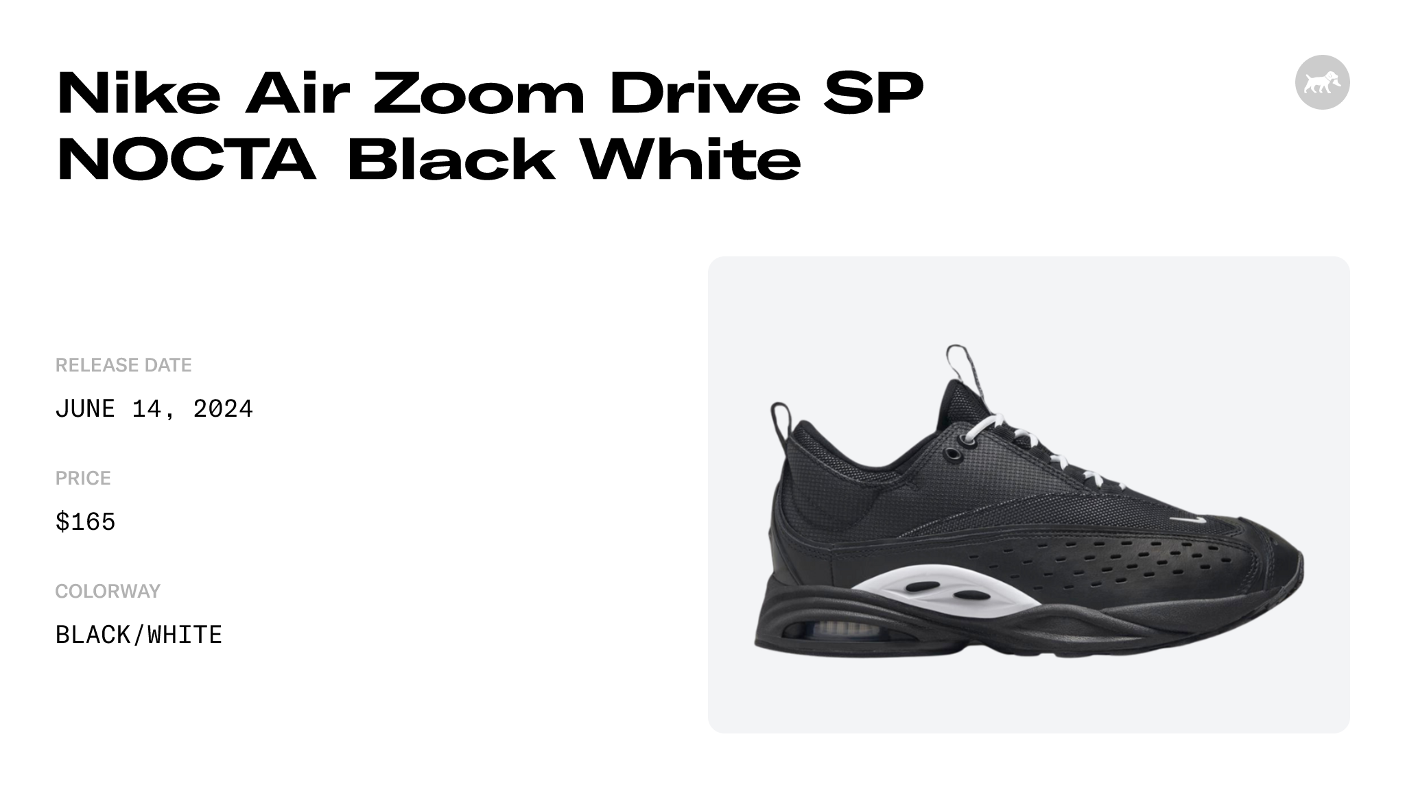NOCTA Nike Air Zoom Drive Black White DX5854-001 Release
