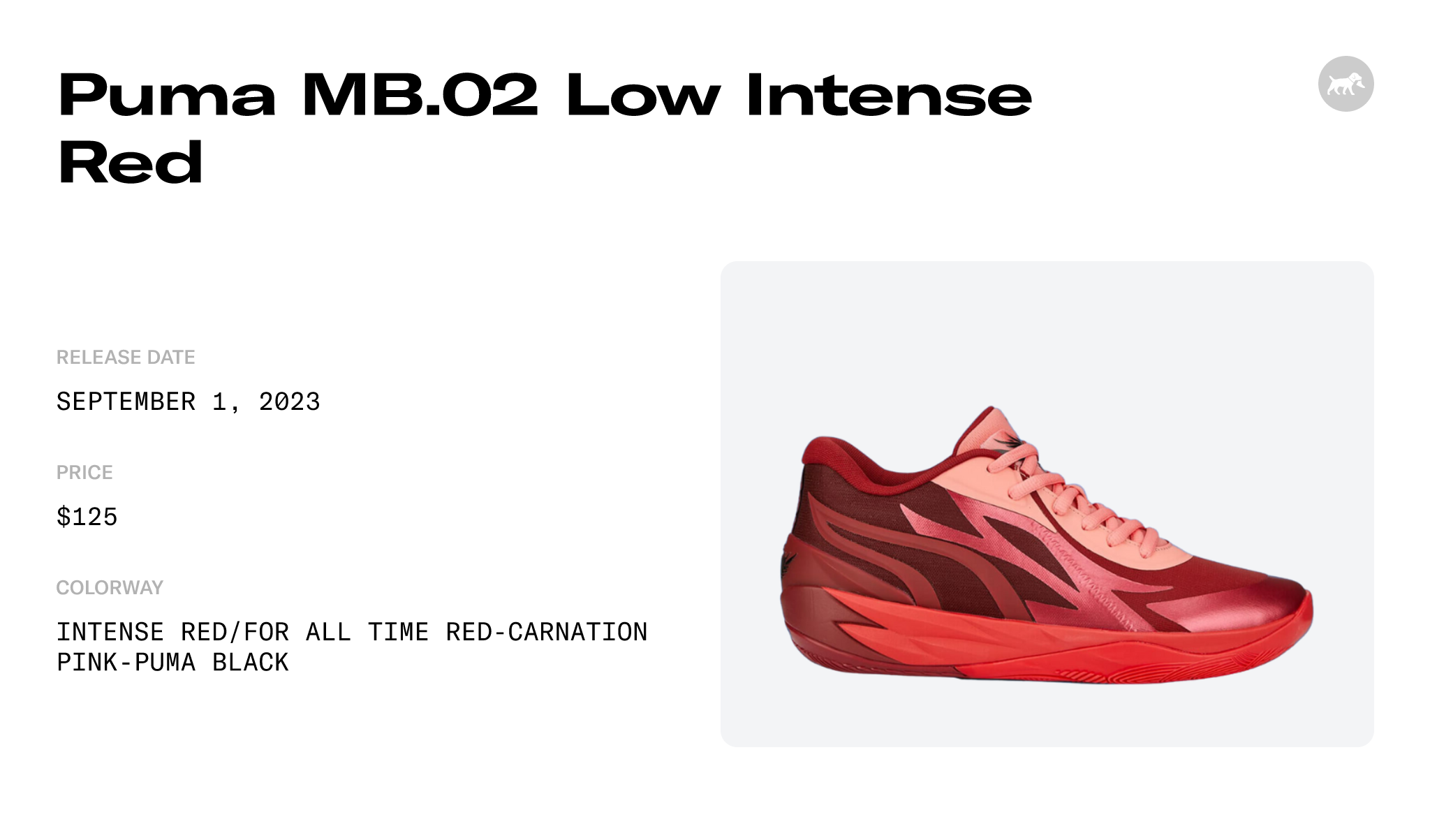 Puma MB.02 Low Intense Red - 377766-04 Raffles and Release Date