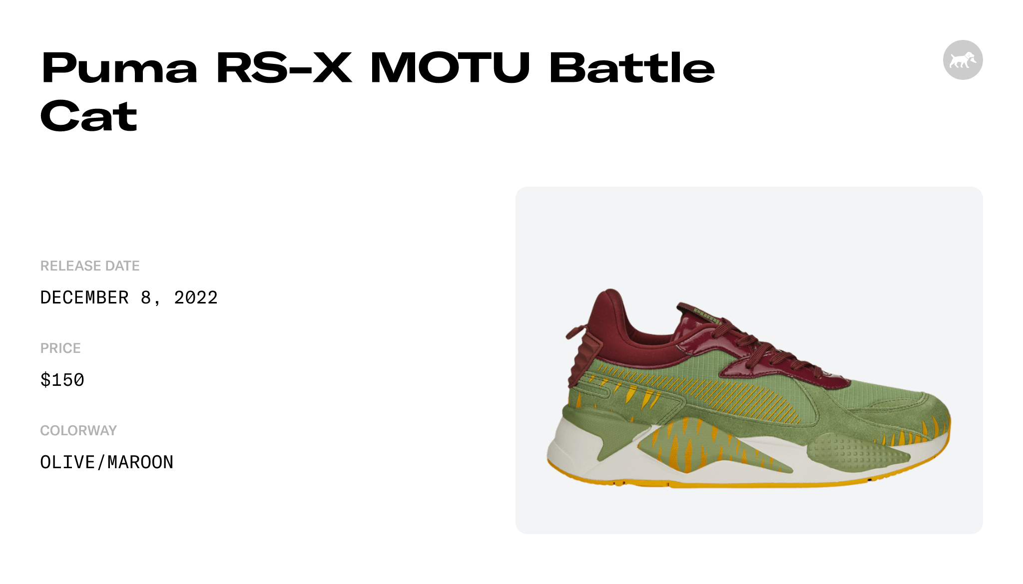 Puma RS-X MOTU Battle Cat Raffles and Release Date
