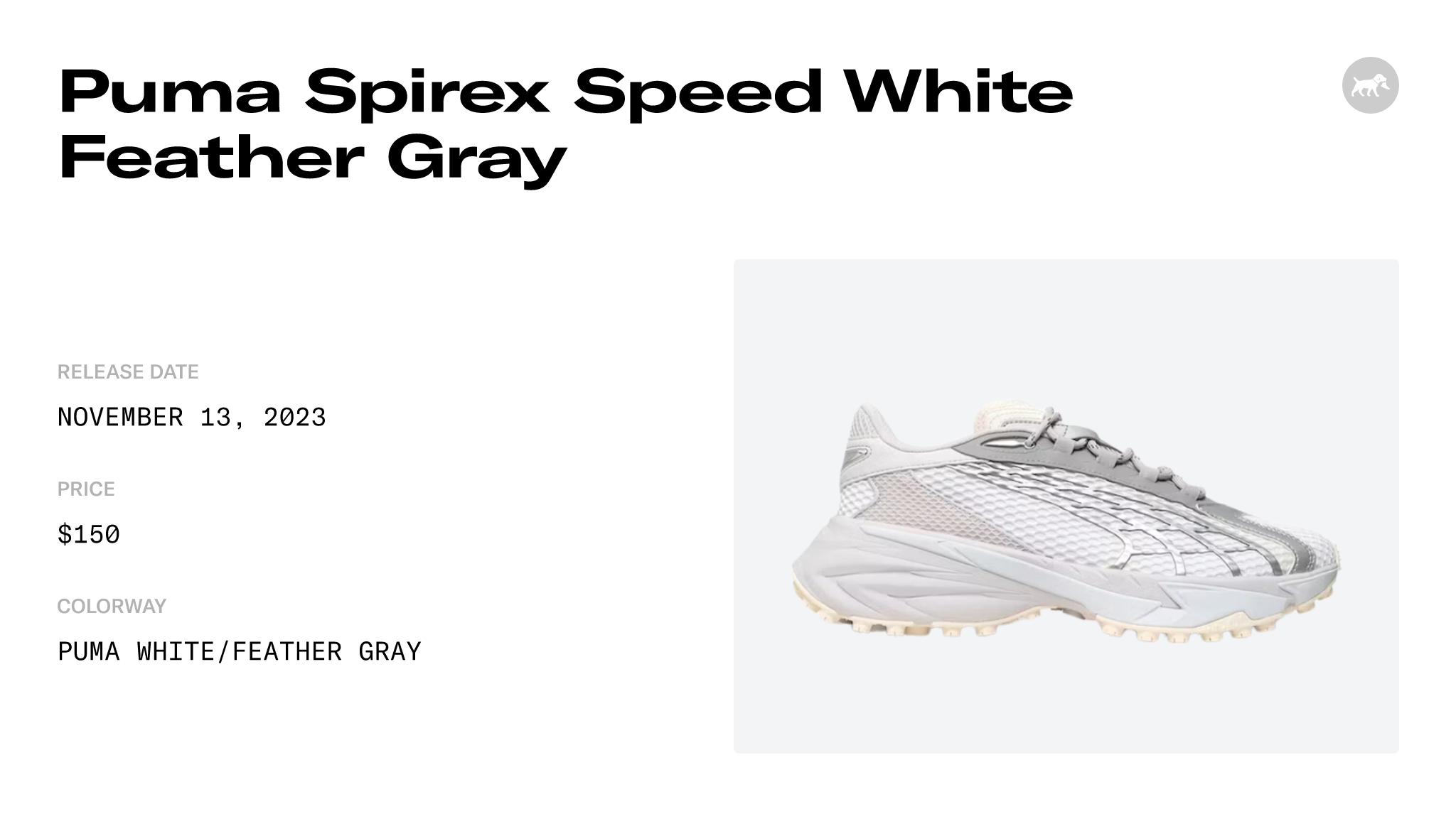 Puma Spirex Speed White Feather Gray - 397263-01 Raffles and 