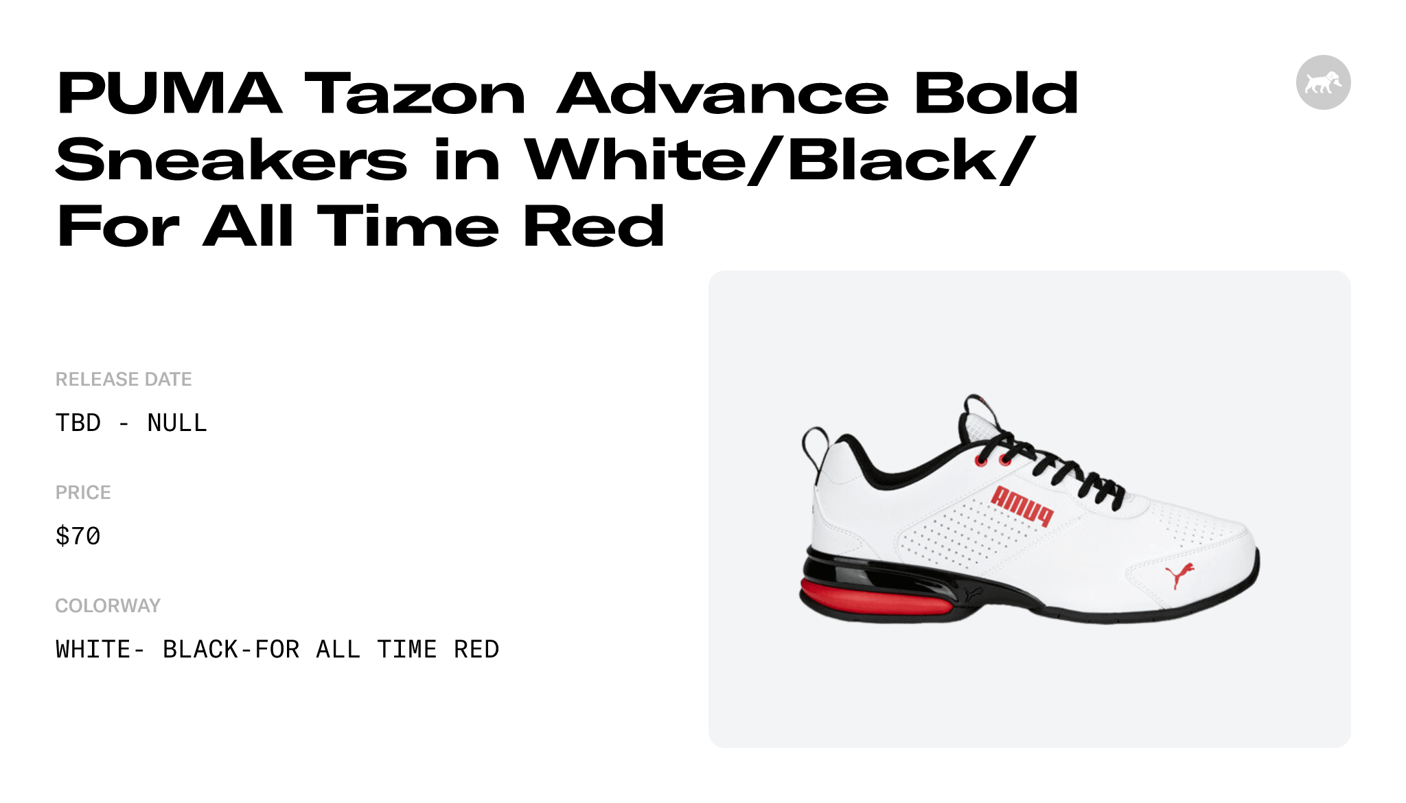 PUMA Tazon Advance Bold Sneakers in White/Black/For All Time Red ...