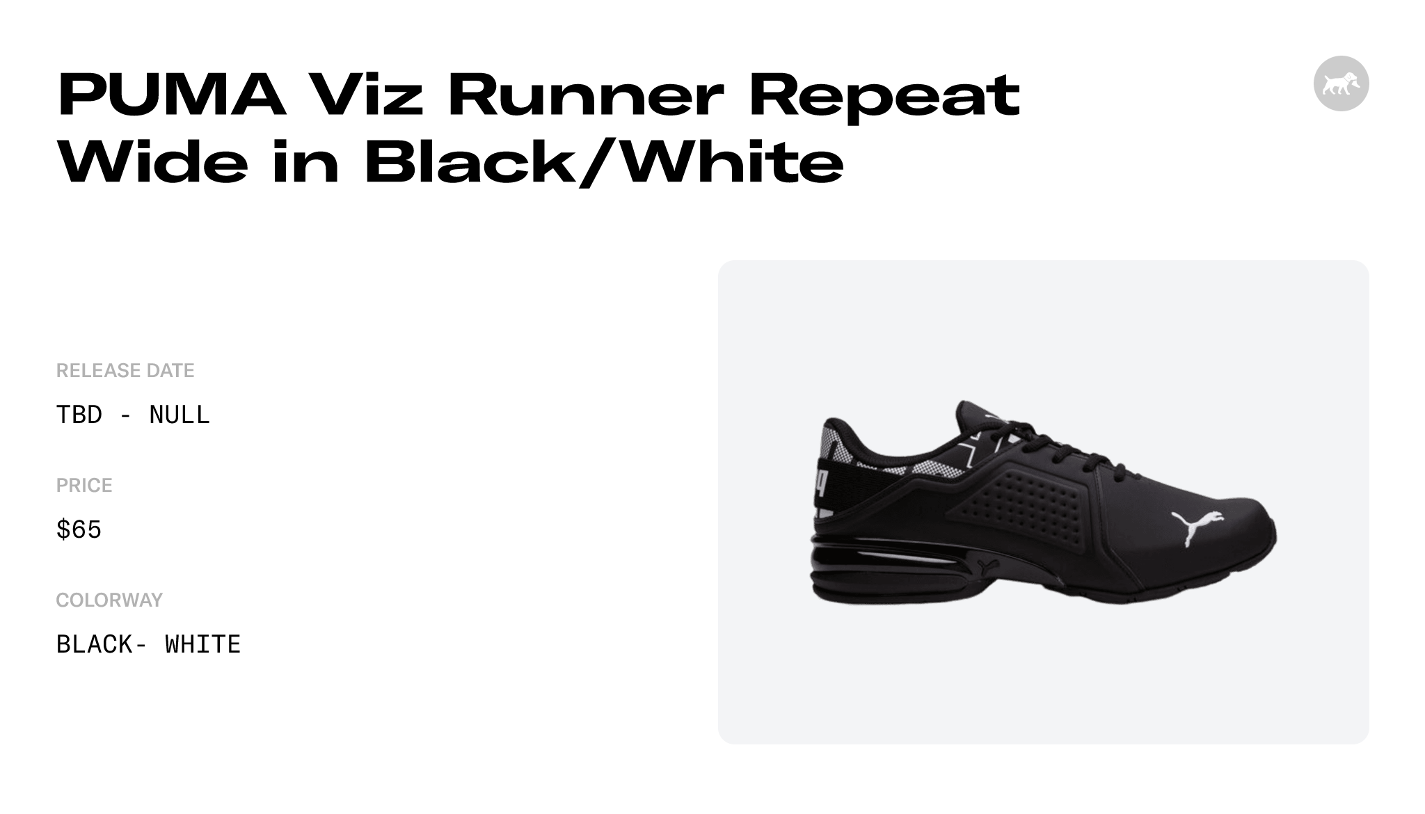 PUMA Viz Runner Repeat Wide in Black/White - 377334-02 Raffles and ...