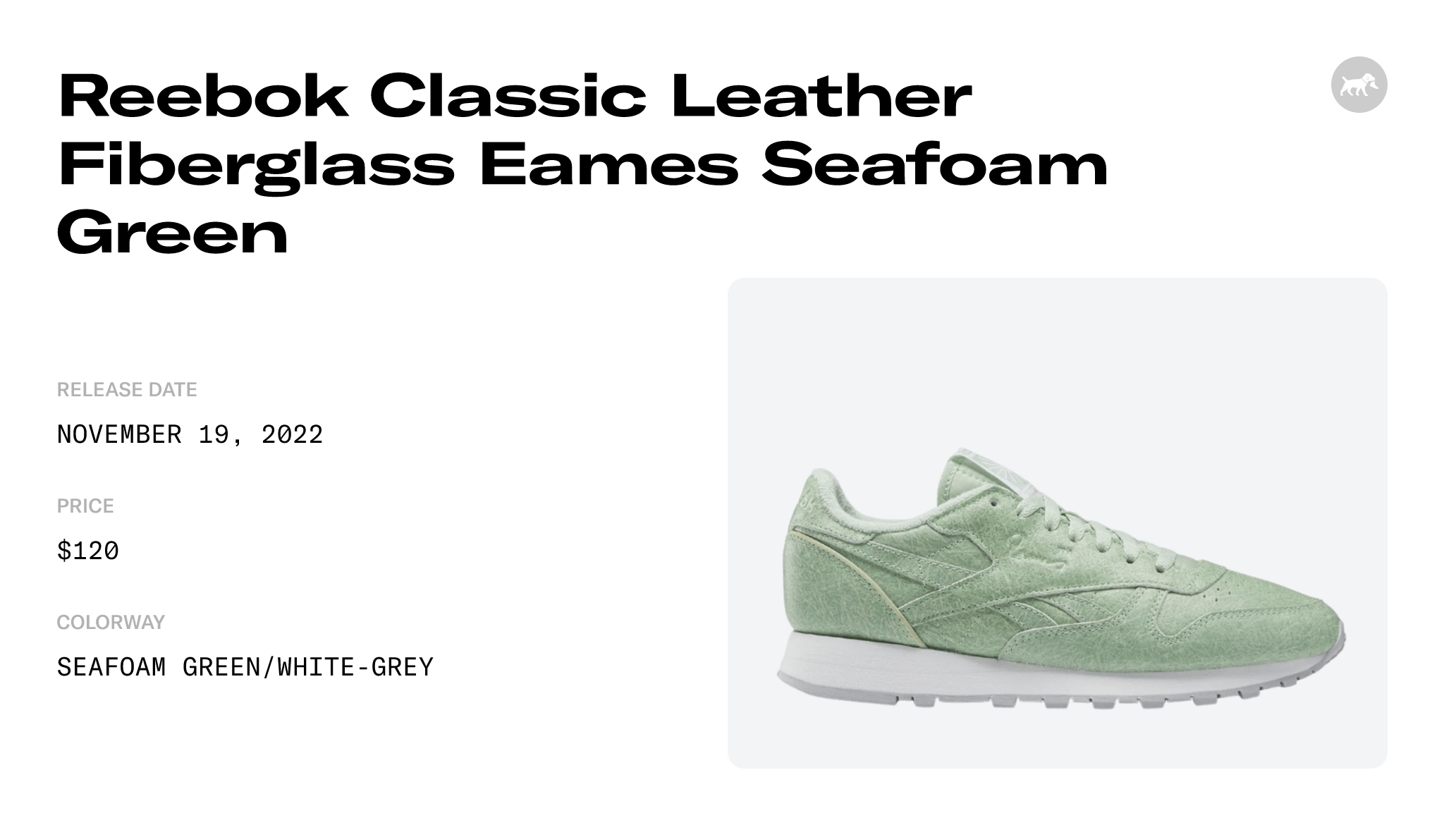 Reebok Classic Leather Fiberglass Eames Seafoam Green - FZ5858