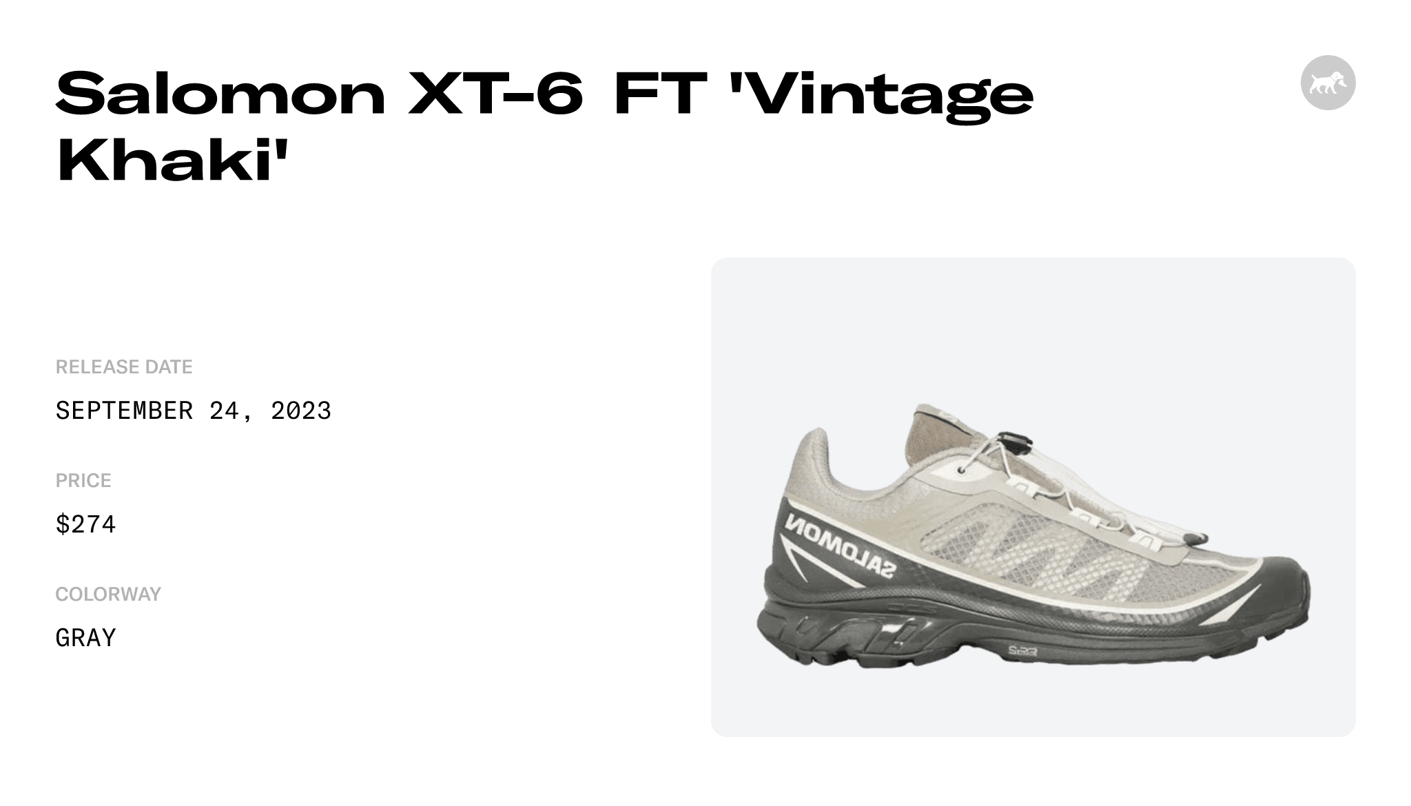 Salomon XT-6 FT 'Vintage Khaki' - L47151300 Raffles and Release Date