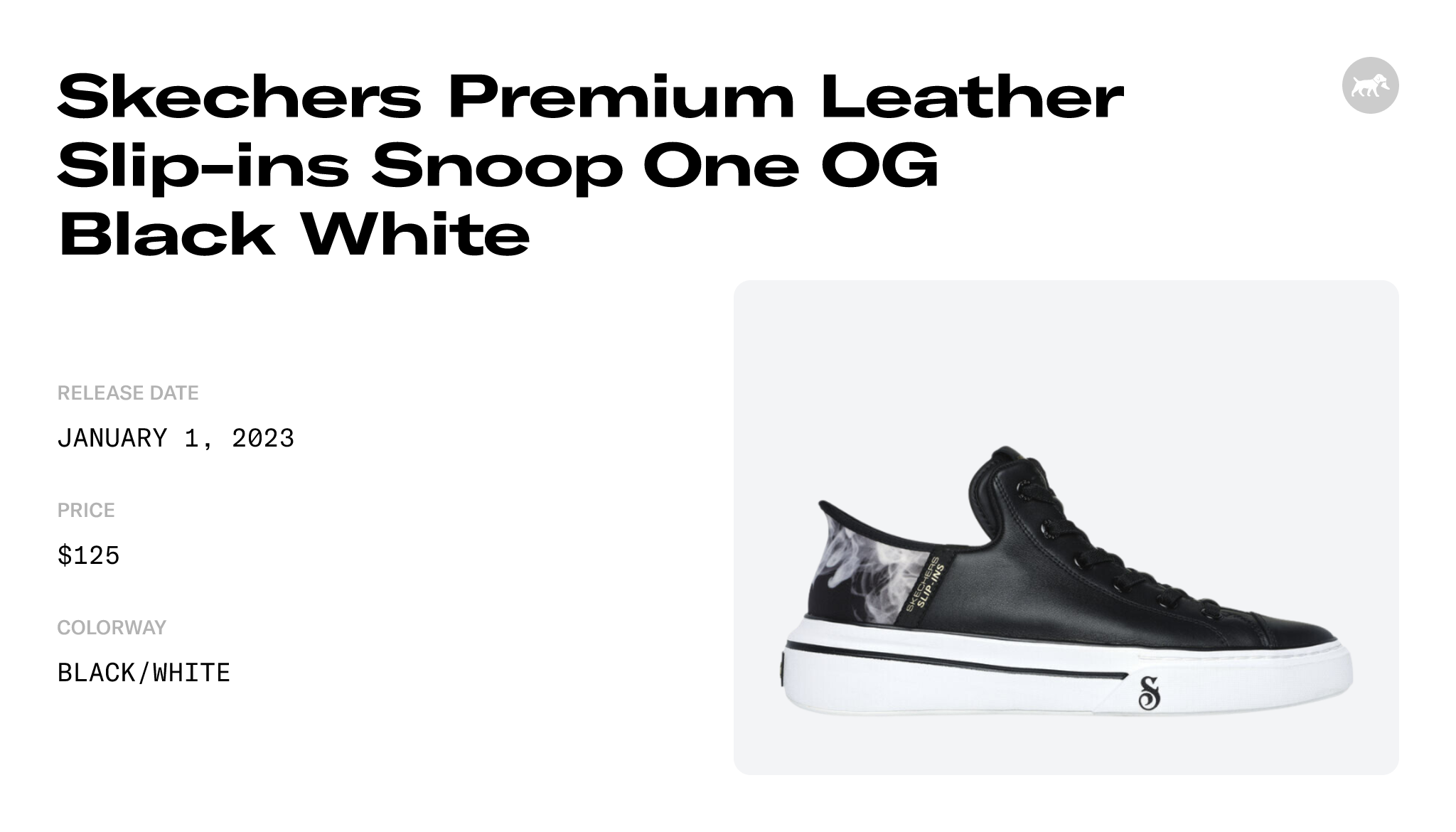Skechers Premium Leather Slip-ins Snoop One OG Black White - 251016-BKW ...