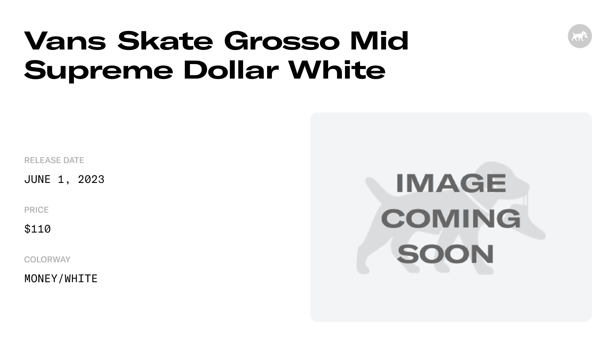 Vans Skate Grosso Mid Supreme Dollar Whitefalse Raffles and