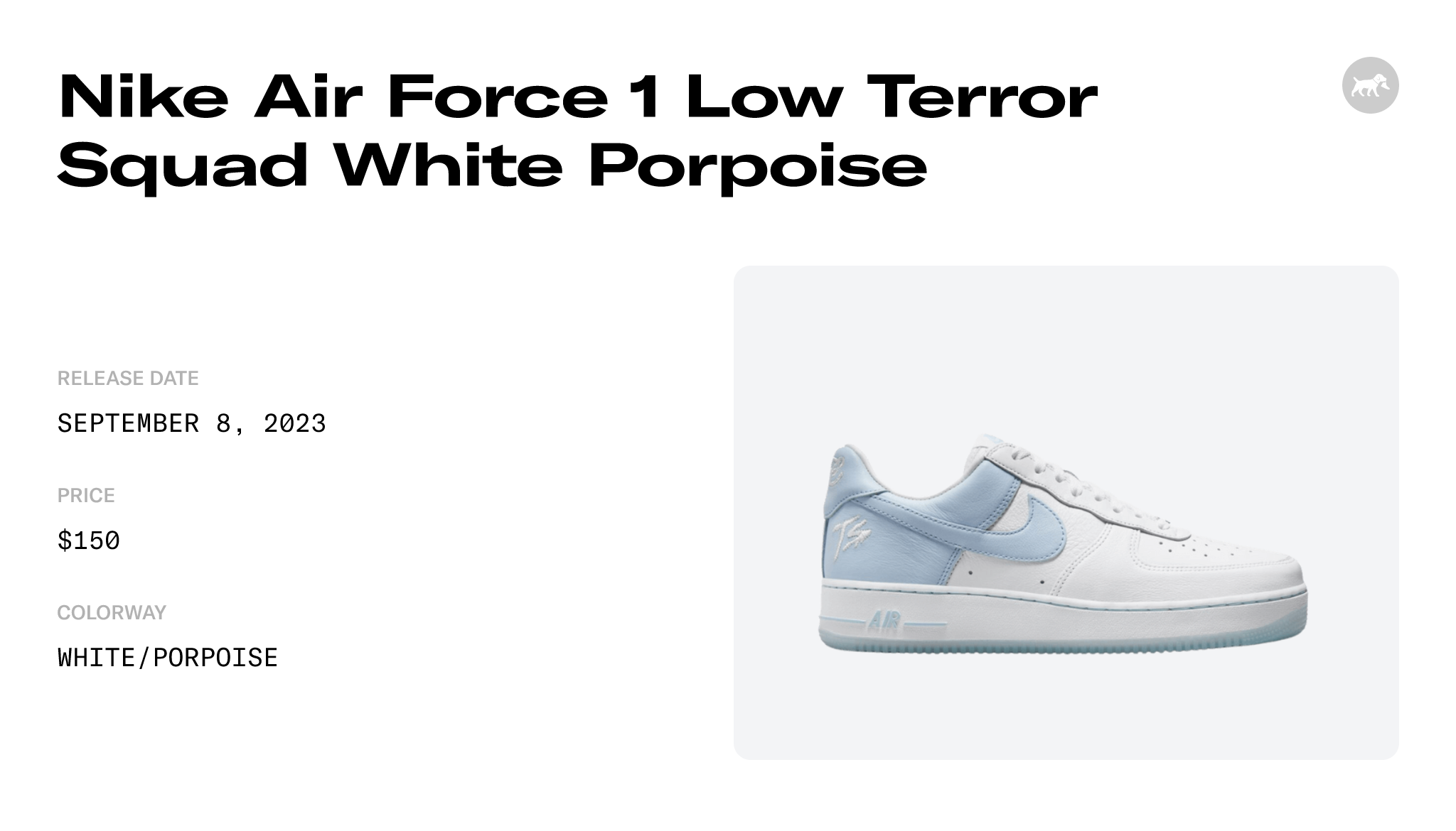 Terror Squad x Nike Air Force 1 Low White Porpoise FJ5755-100
