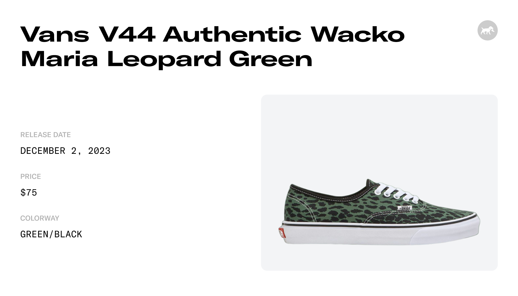 Vans V44 Authentic Wacko Maria Leopard Green Raffles and Release Date