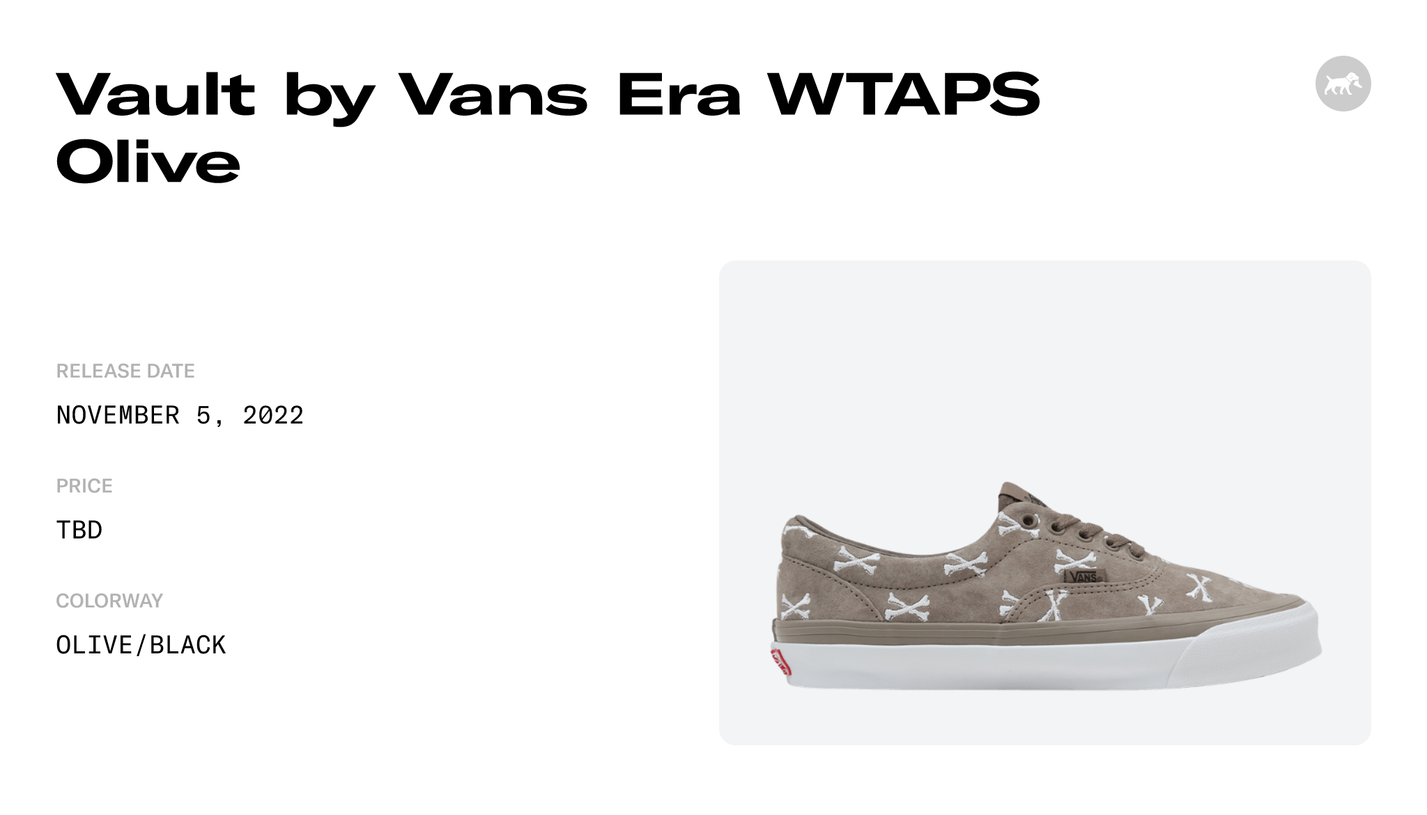 Vault by Vans Era WTAPS Olive Raffles and Release Date